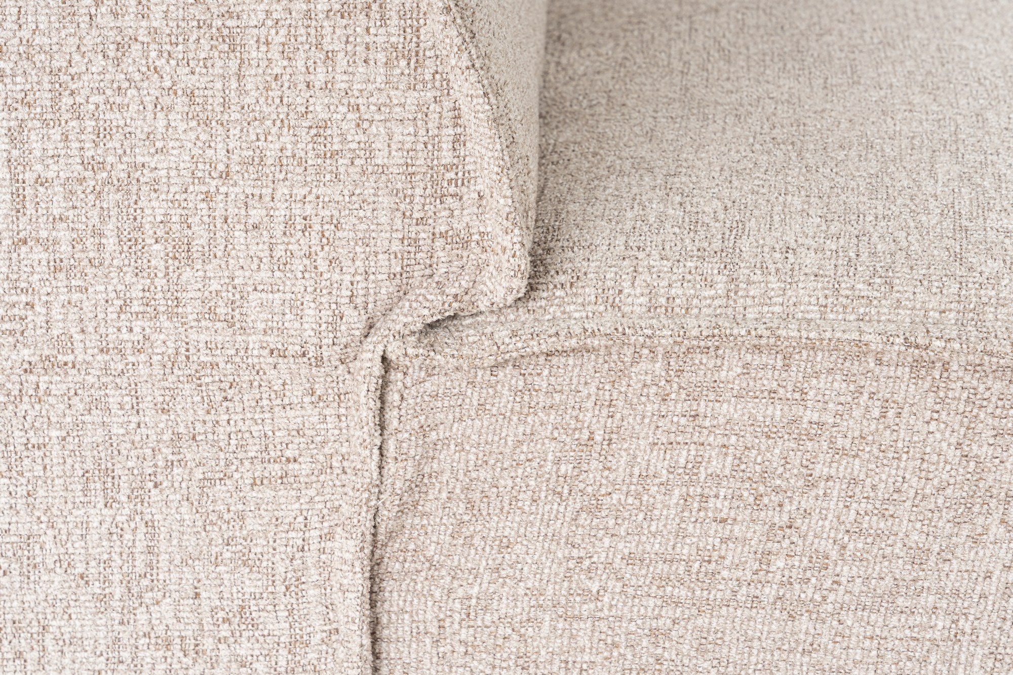 Sofá de canto elegante, marrom claro, 240 x 265 x 70 cm | Estrutura 100% madeira de carpa, tecido 100% linho, espuma 32 DNS | Perfeito para salas de estar modernas