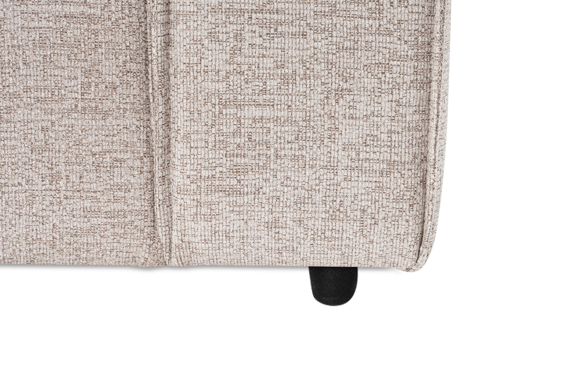 Sofá de canto elegante, marrom claro, 240 x 265 x 70 cm | Estrutura 100% madeira de carpa, tecido 100% linho, espuma 32 DNS | Perfeito para salas de estar modernas