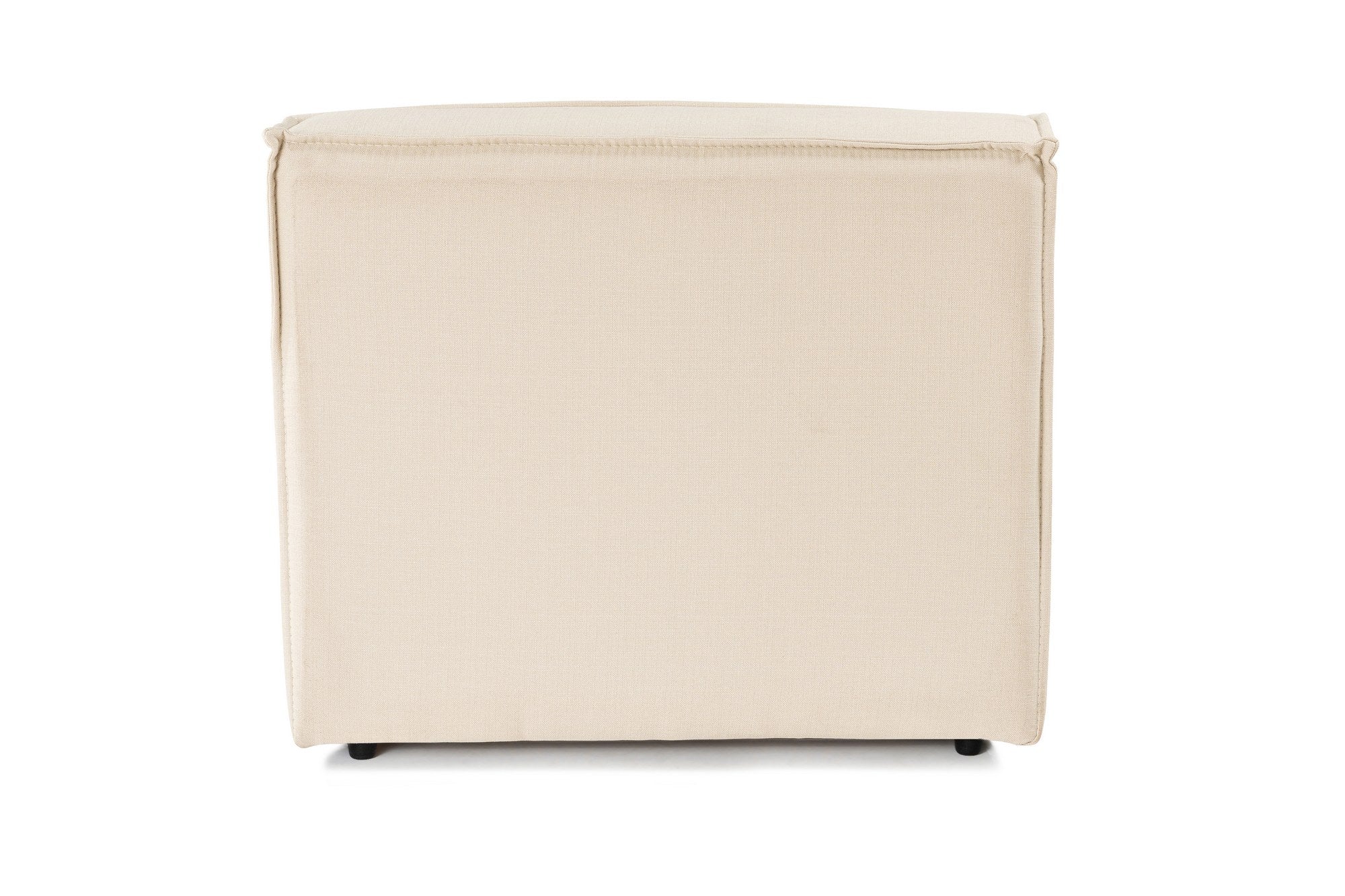 Sofá elegante de 1 lugar, linho creme, 100 cm | Estrutura 100% madeira de carpa, espuma DNS 32, espuma cinza macia e encosto de silicone | Perfeito para espaços modernos