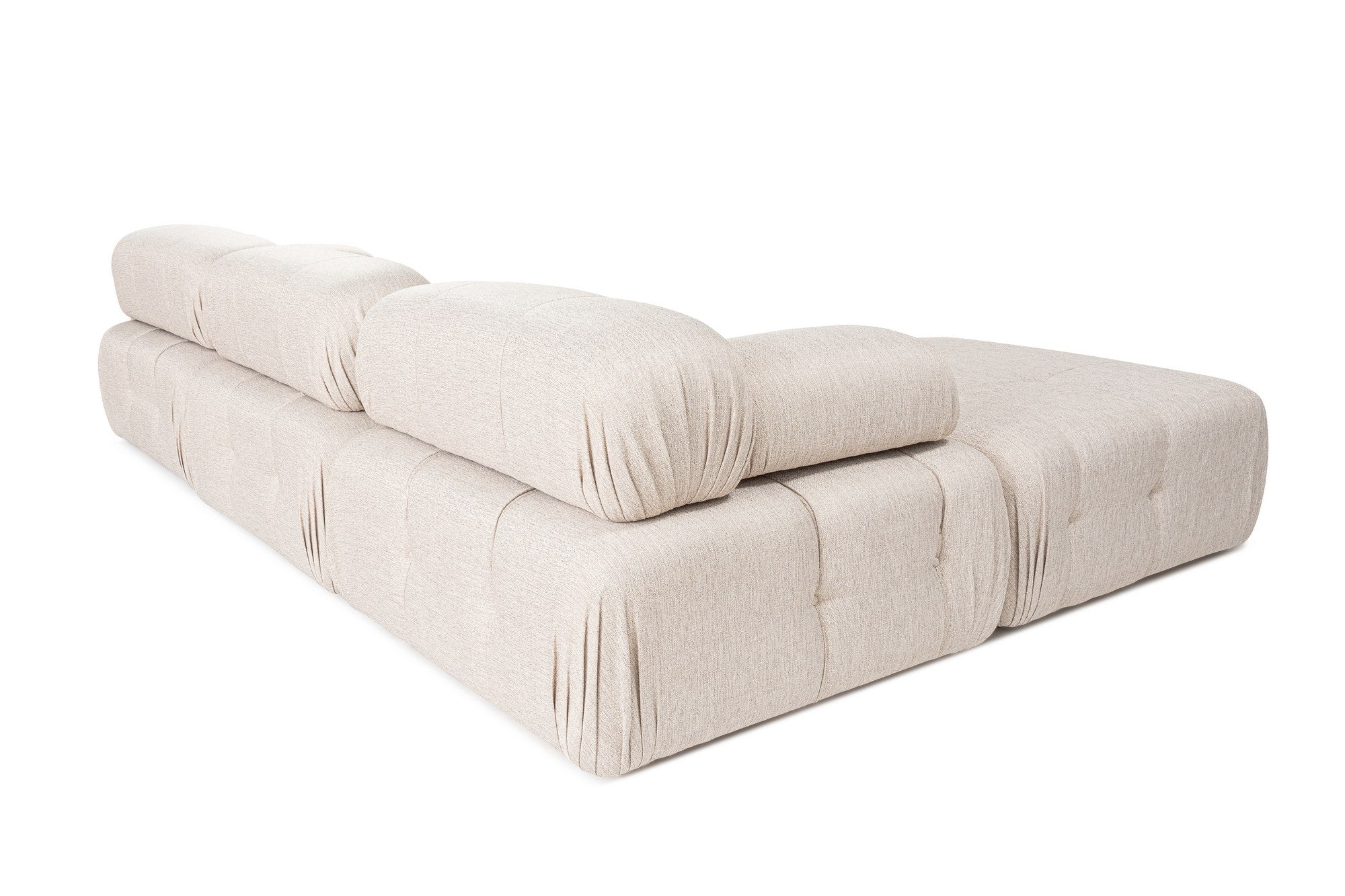 Sofá de canto elegante, marrom claro, 300x200 cm | Estrutura em madeira de faia e aglomerado, 100% poliéster, espuma 28 DNS | Design moderno com mecanismo de mudança