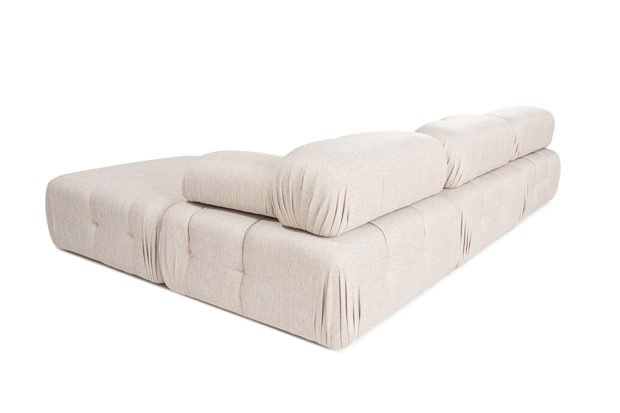 Sofá de canto elegante, marrom claro, 300x200 cm | Estrutura em madeira de faia e aglomerado, 100% poliéster, espuma 28 DNS | Design moderno com mecanismo de mudança