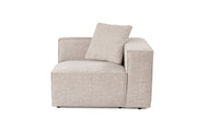 Sofá elegante de 1 lugar, cor mocha, 110 x 108 x 65 cm | Estrutura 100% madeira de carpa, tecido 100% linho, espuma 32 DNS, inclui almofada | Perfeito para espaços aconchegantes