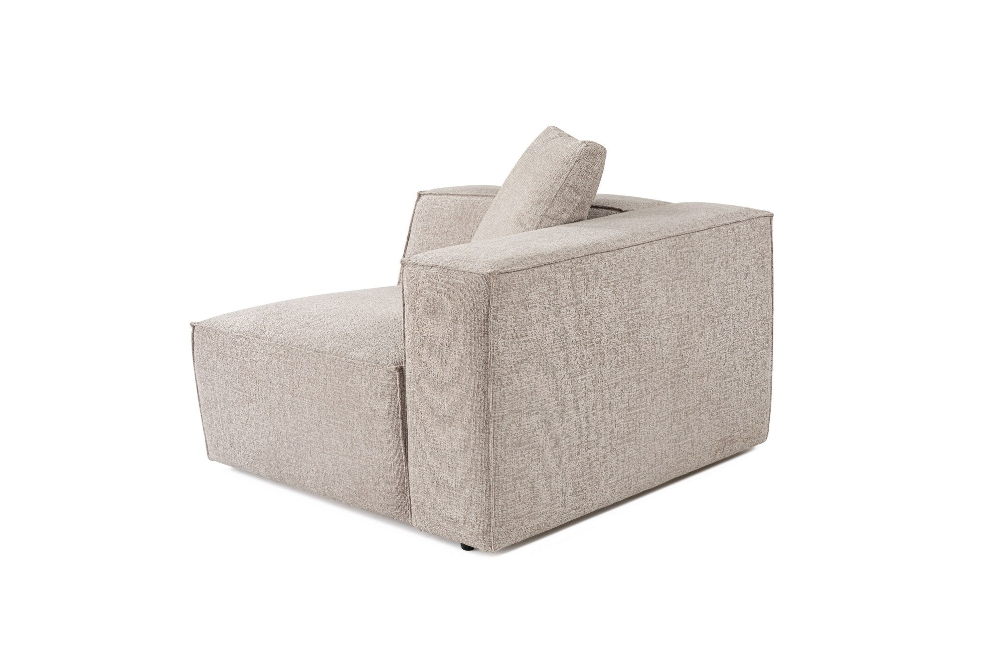 Sofá elegante de 1 lugar, cor mocha, 110 x 108 x 65 cm | Estrutura 100% madeira de carpa, tecido 100% linho, espuma 32 DNS, inclui almofada | Perfeito para espaços aconchegantes