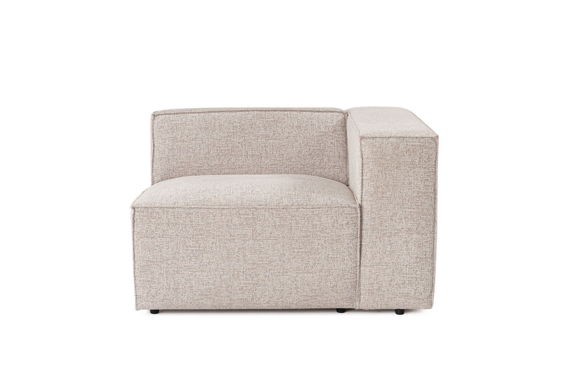 Sofá elegante de 1 lugar, cor mocha, 110 x 108 x 65 cm | Estrutura 100% madeira de carpa, tecido 100% linho, espuma 32 DNS, inclui almofada | Perfeito para espaços aconchegantes