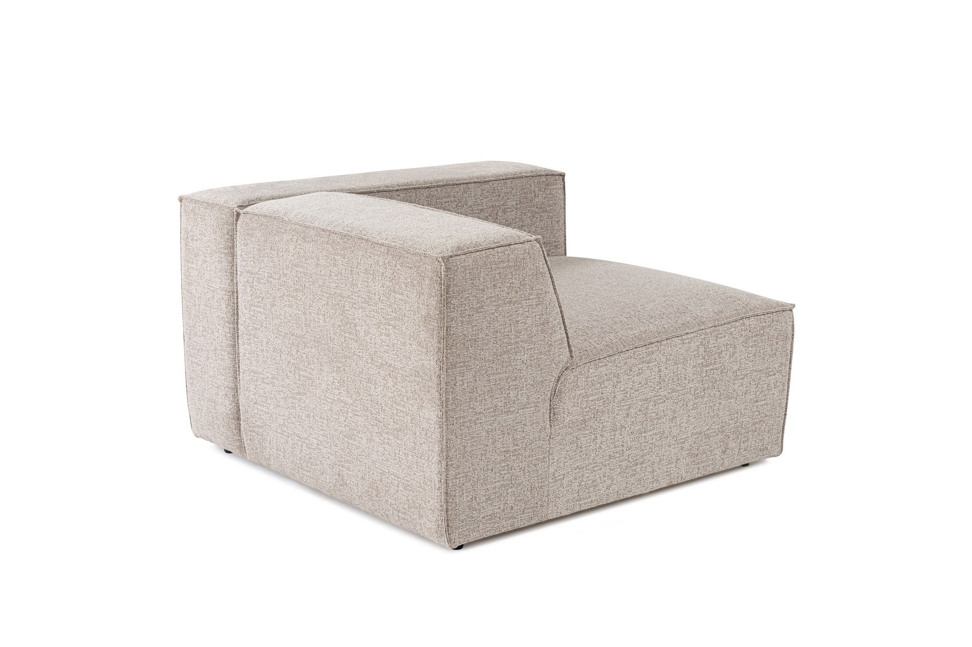 Sofá elegante de 1 lugar, cor mocha, 110 x 108 x 65 cm | Estrutura 100% madeira de carpa, tecido 100% linho, espuma 32 DNS, inclui almofada | Perfeito para espaços aconchegantes