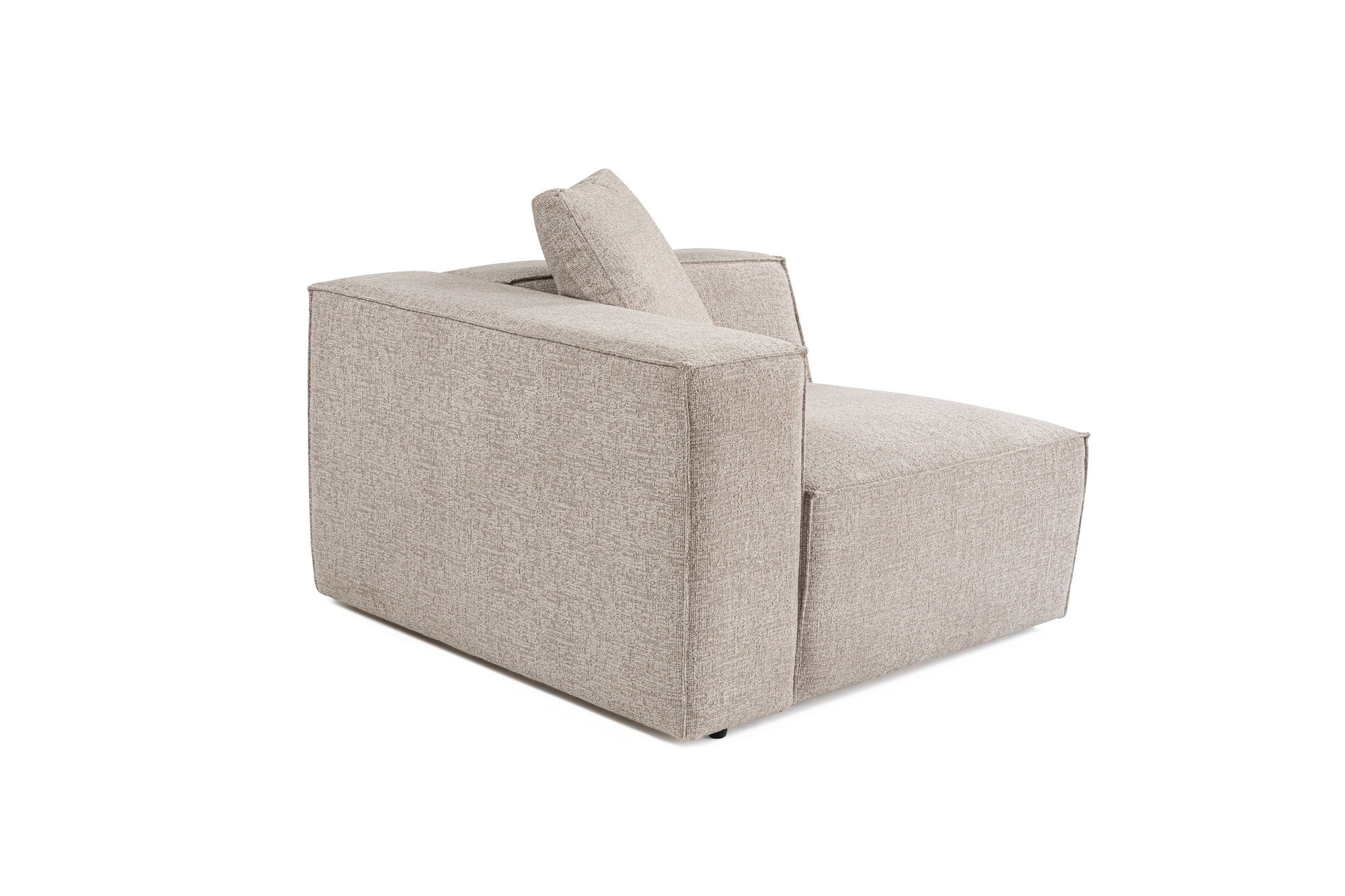 Sofá elegante de 1 lugar, cor mocha, 110 x 108 x 65 cm | Estrutura 100% madeira de carpa, tecido 100% linho, espuma 32 DNS, inclui almofada | Perfeito para espaços aconchegantes