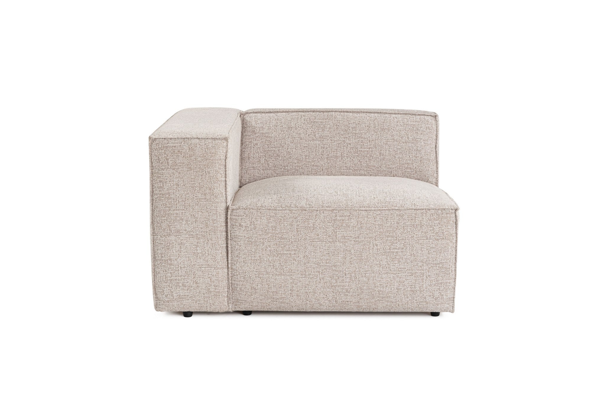 Sofá elegante de 1 lugar, cor mocha, 110 x 108 x 65 cm | Estrutura 100% madeira de carpa, tecido 100% linho, espuma 32 DNS, inclui almofada | Perfeito para espaços aconchegantes
