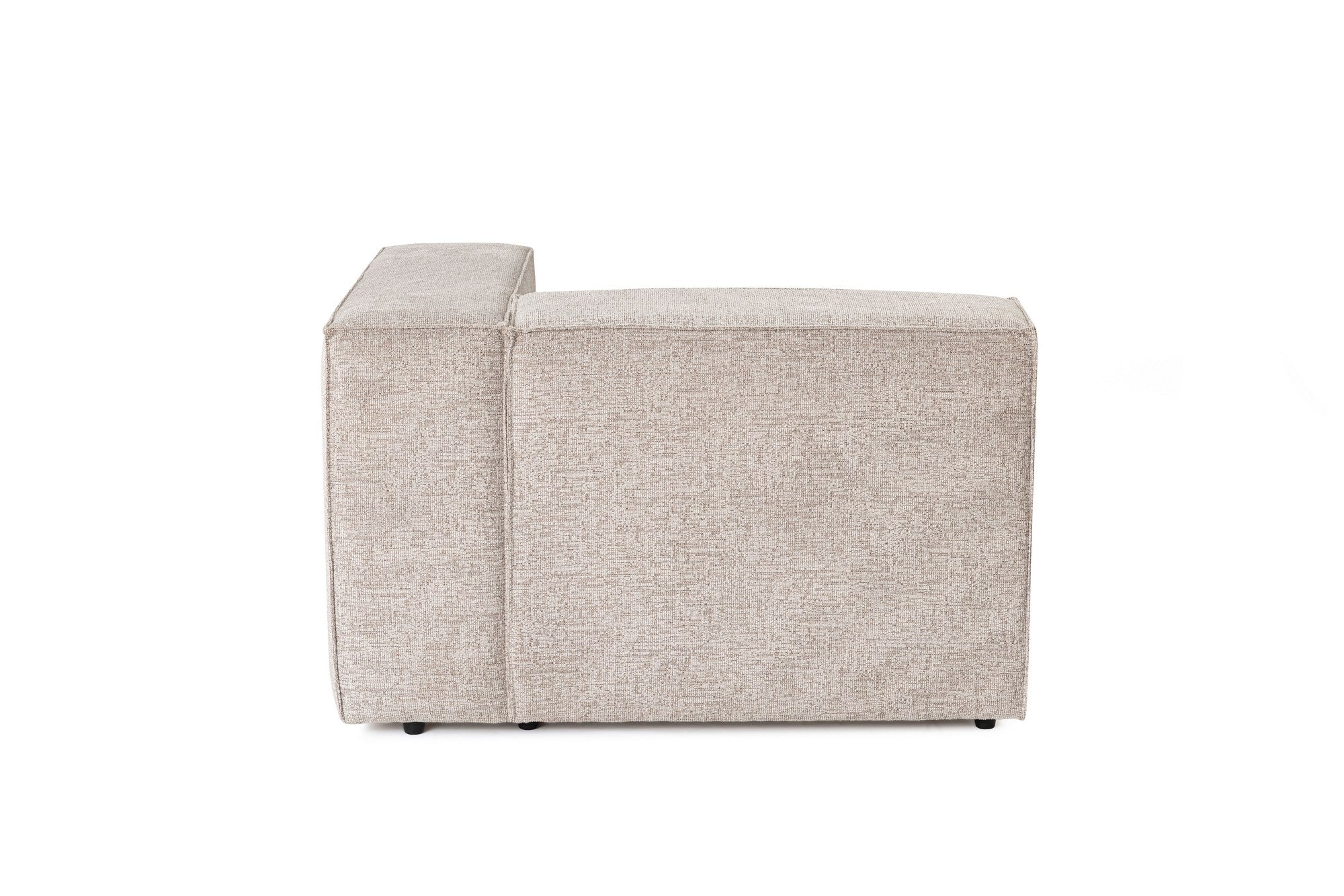 Sofá elegante de 1 lugar, cor mocha, 110 x 108 x 65 cm | Estrutura 100% madeira de carpa, tecido 100% linho, espuma 32 DNS, inclui almofada | Perfeito para espaços aconchegantes