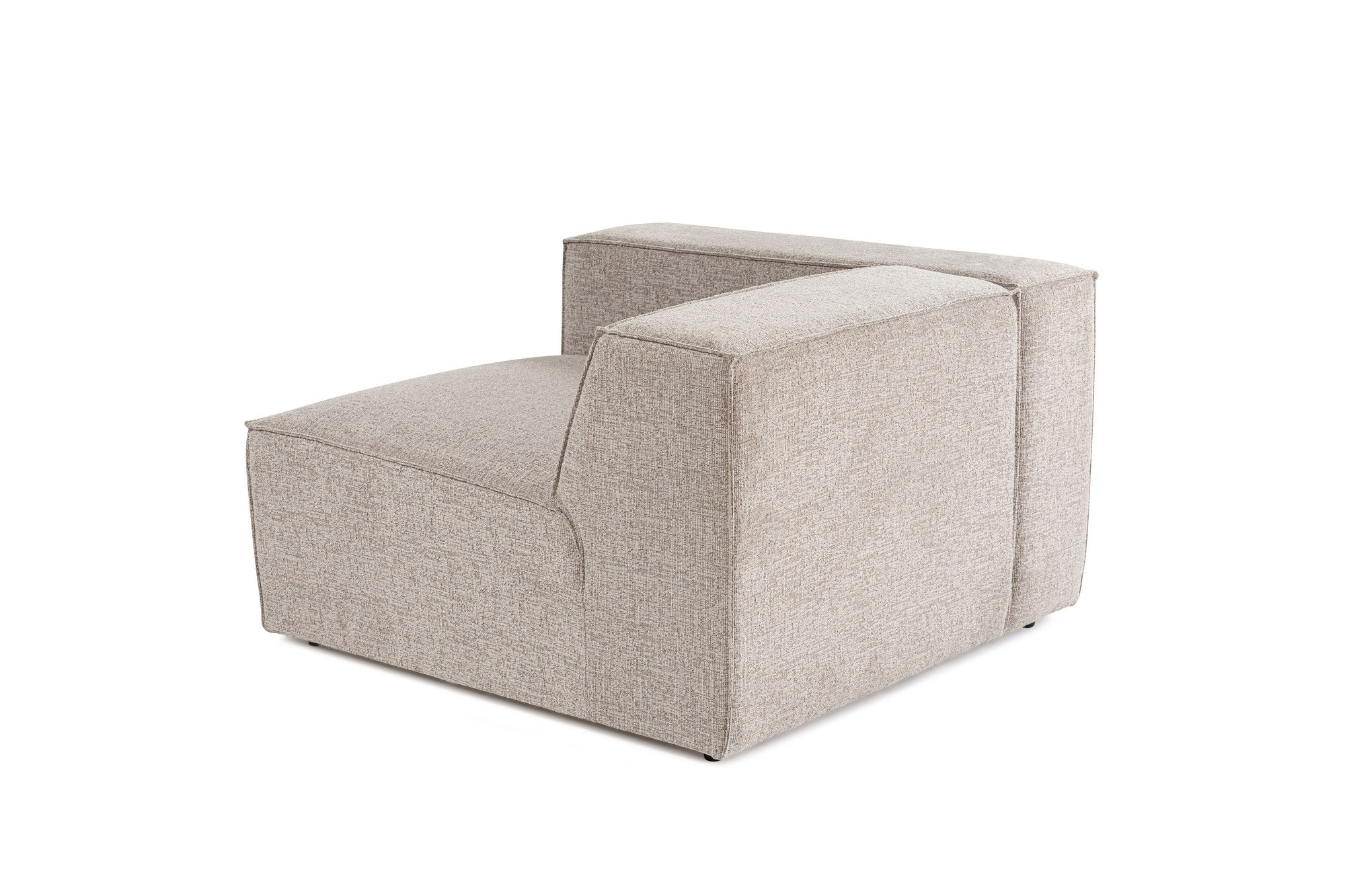 Sofá elegante de 1 lugar, cor mocha, 110 x 108 x 65 cm | Estrutura 100% madeira de carpa, tecido 100% linho, espuma 32 DNS, inclui almofada | Perfeito para espaços aconchegantes