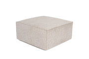 Elegante pufe mocha com tecido 100% linho, estrutura em madeira de carpa, espuma DNS 32, 85x85x40 cm | Inclui almofada, elegante e confortável para qualquer espaço