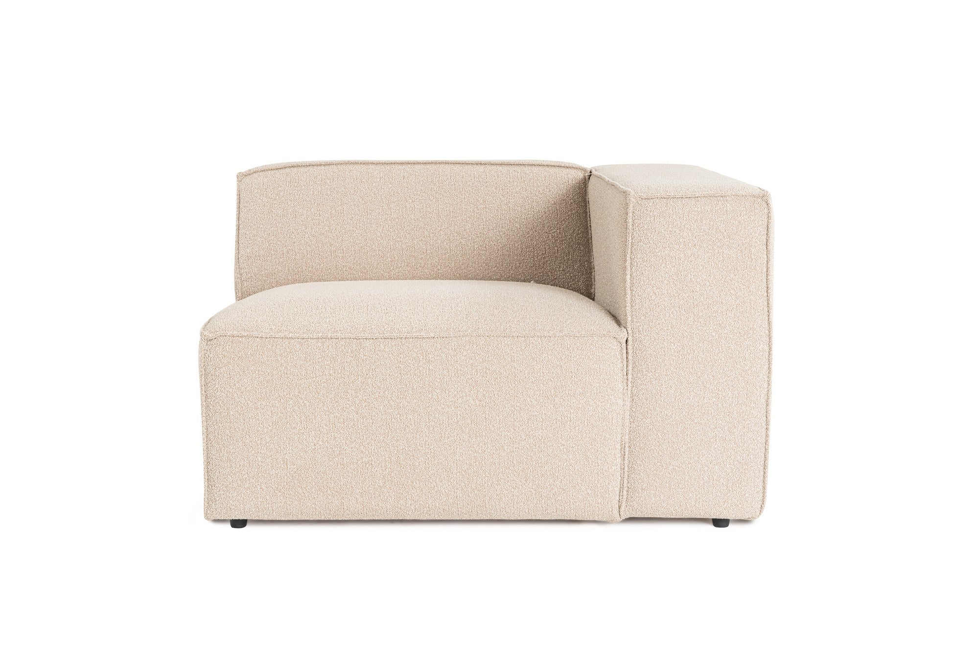 Sofá elegante de 1 lugar, cor pêssego, 110 x 108 x 65 cm | Estrutura 100% madeira de carpa, tecido 100% linho, espuma 32 DNS, inclui 1 almofada | Elegante e confortável