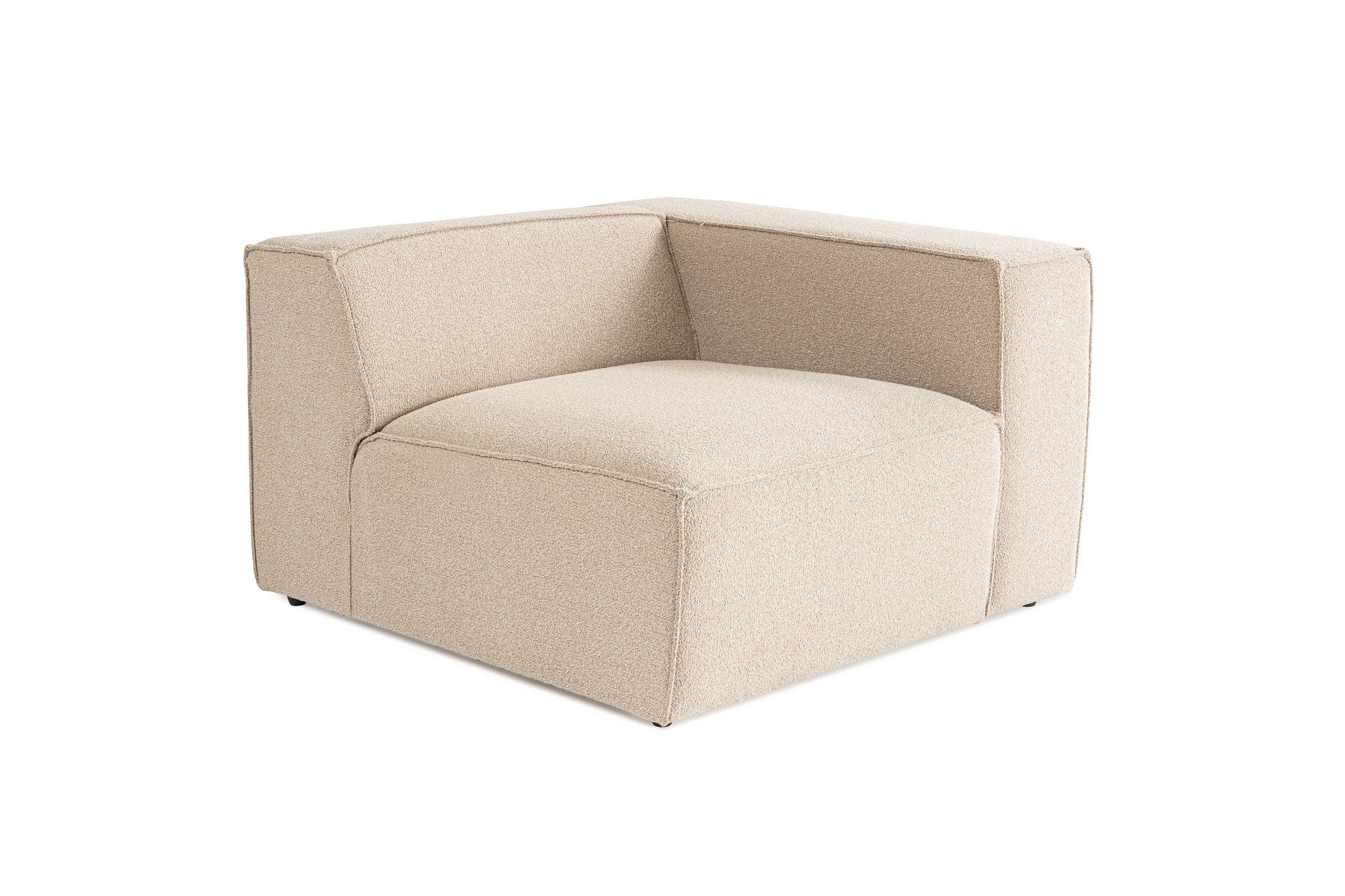 Sofá elegante de 1 lugar, cor pêssego, 110 x 108 x 65 cm | Estrutura 100% madeira de carpa, tecido 100% linho, espuma 32 DNS, inclui 1 almofada | Elegante e confortável