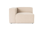 Sofá elegante de 1 lugar, cor pêssego, 110 x 108 x 65 cm | Estrutura 100% madeira de carpa, tecido 100% linho, espuma 32 DNS, inclui 1 almofada | Elegante e confortável