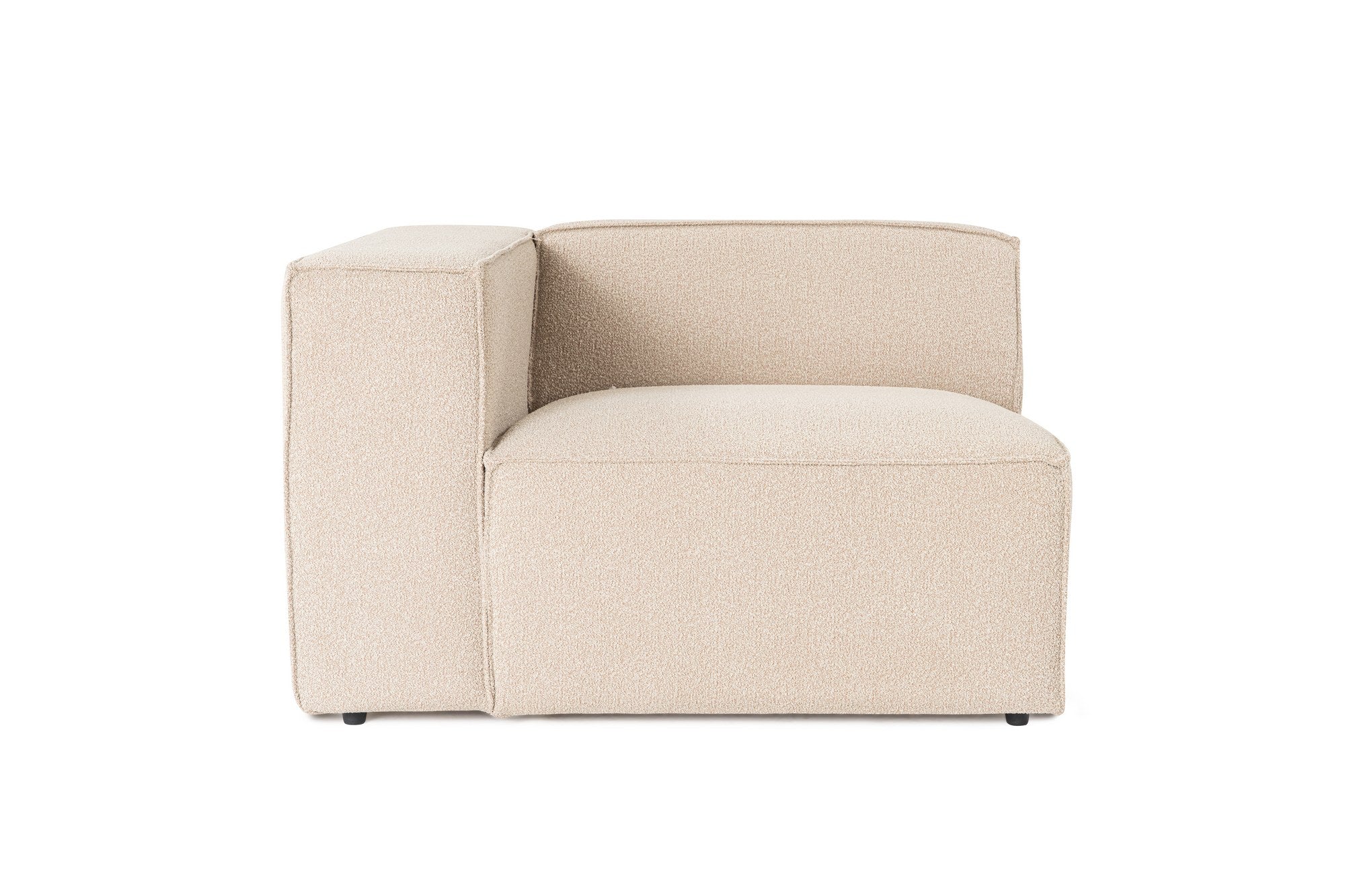 Sofá elegante de 1 lugar, cor pêssego, 110 x 108 x 65 cm | Estrutura 100% madeira de carpa, tecido 100% linho, espuma 32 DNS, inclui 1 almofada | Elegante e confortável