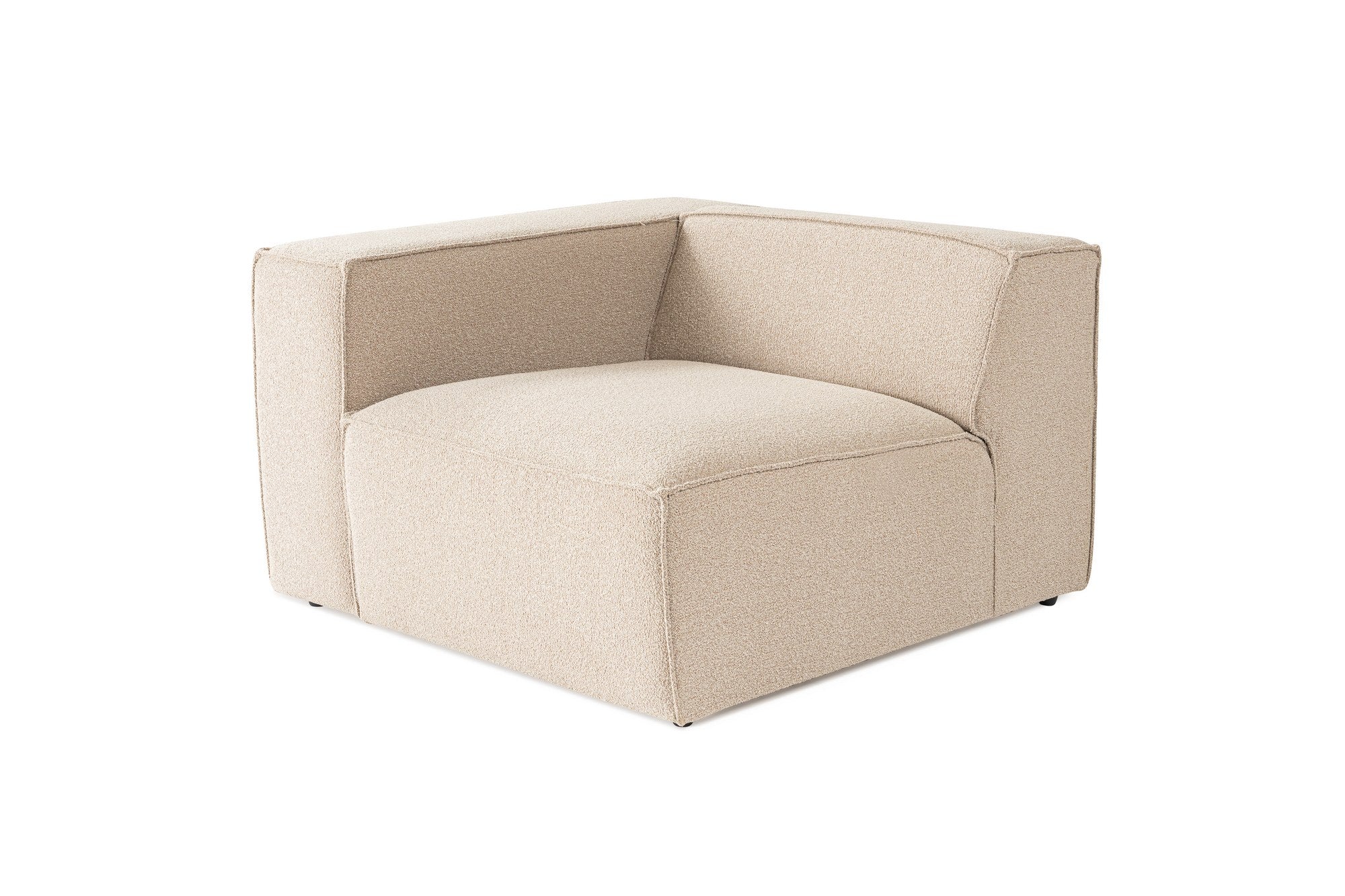 Sofá elegante de 1 lugar, cor pêssego, 110 x 108 x 65 cm | Estrutura 100% madeira de carpa, tecido 100% linho, espuma 32 DNS, inclui 1 almofada | Elegante e confortável