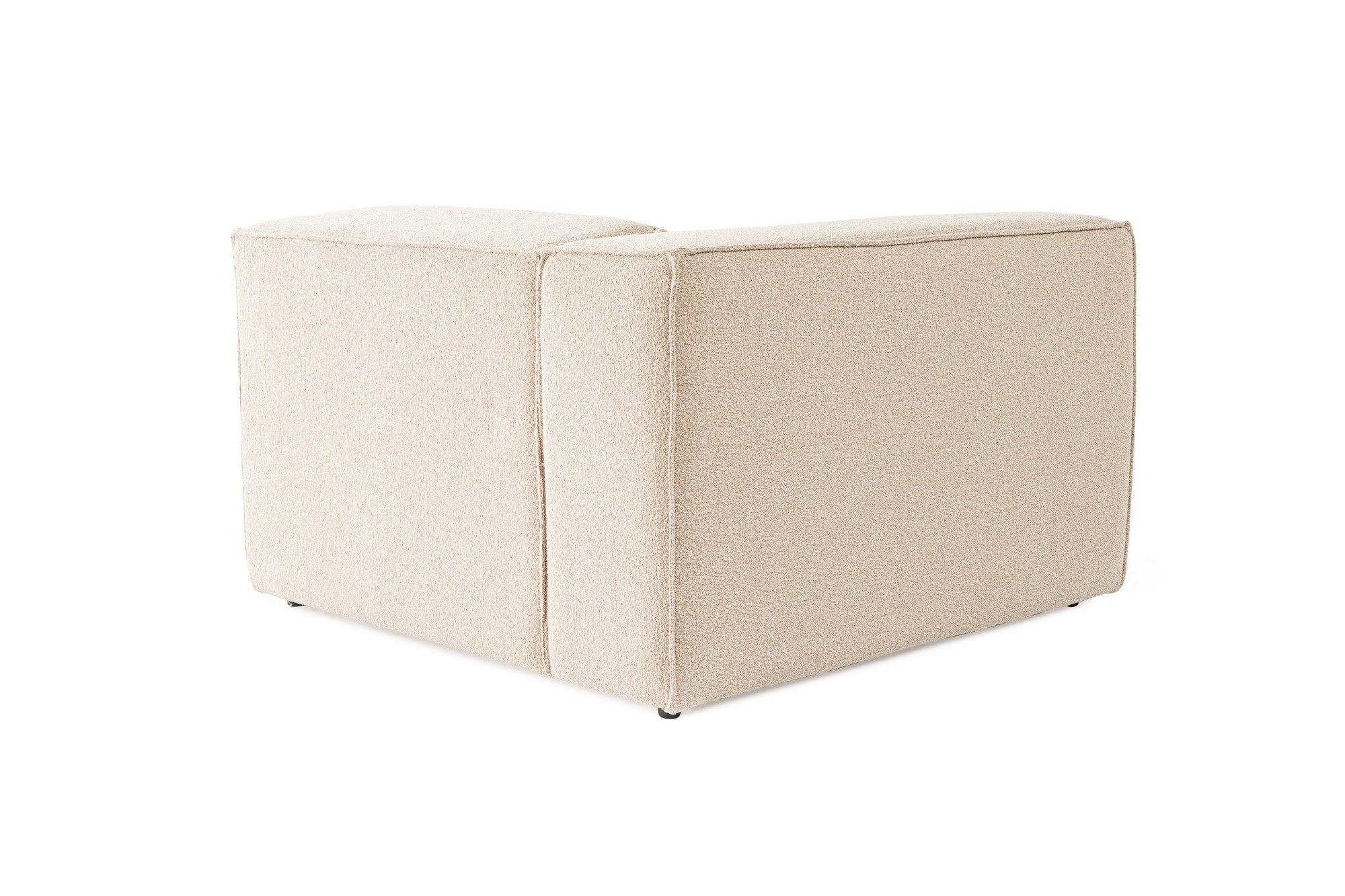 Sofá elegante de 1 lugar, cor pêssego, 110 x 108 x 65 cm | Estrutura 100% madeira de carpa, tecido 100% linho, espuma 32 DNS, inclui 1 almofada | Elegante e confortável