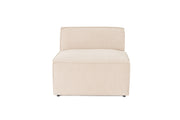 Sofá elegante de 1 lugar, cor pêssego, 83 x 108 x 65 cm | Estrutura 100% madeira de carpa, tecido 100% linho, espuma 32 DNS | Elegante e confortável para espaços de convivência modernos