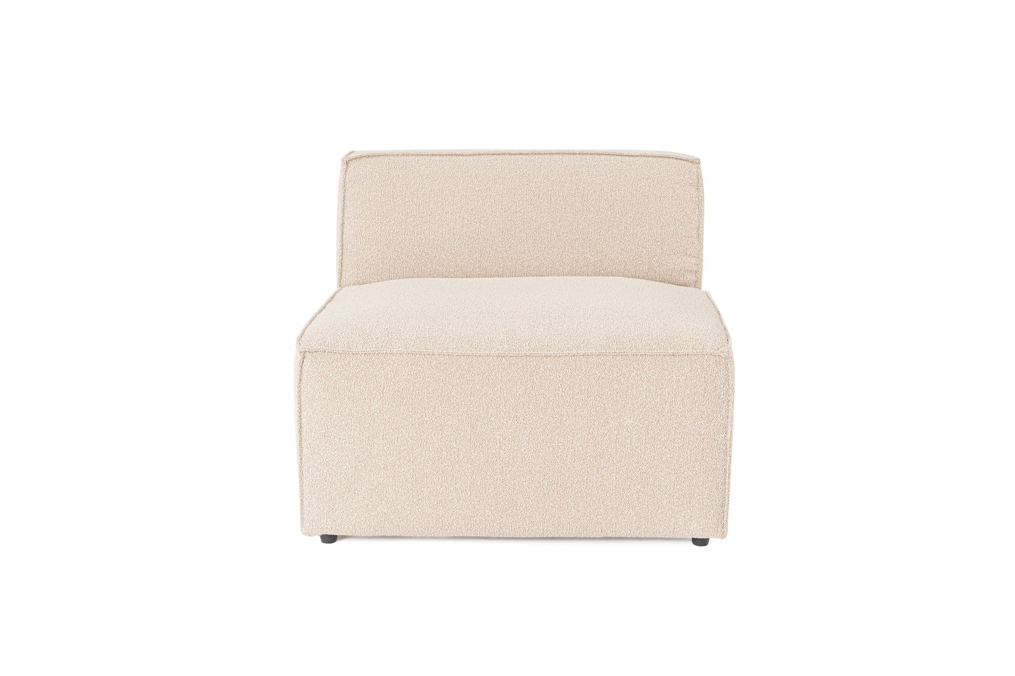 Sofá elegante de 1 lugar, cor pêssego, 83 x 108 x 65 cm | Estrutura 100% madeira de carpa, tecido 100% linho, espuma 32 DNS | Elegante e confortável para espaços de convivência modernos