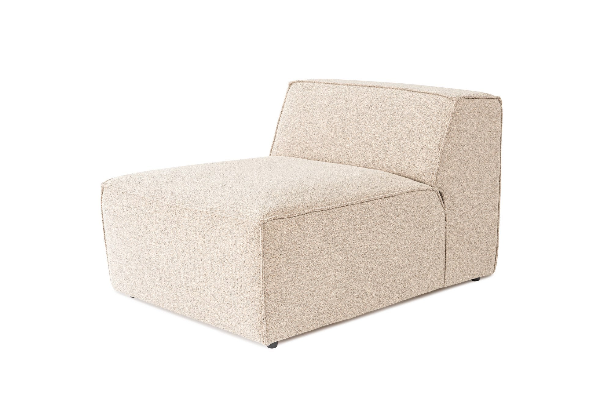 Sofá elegante de 1 lugar, cor pêssego, 83 x 108 x 65 cm | Estrutura 100% madeira de carpa, tecido 100% linho, espuma 32 DNS | Elegante e confortável para espaços de convivência modernos