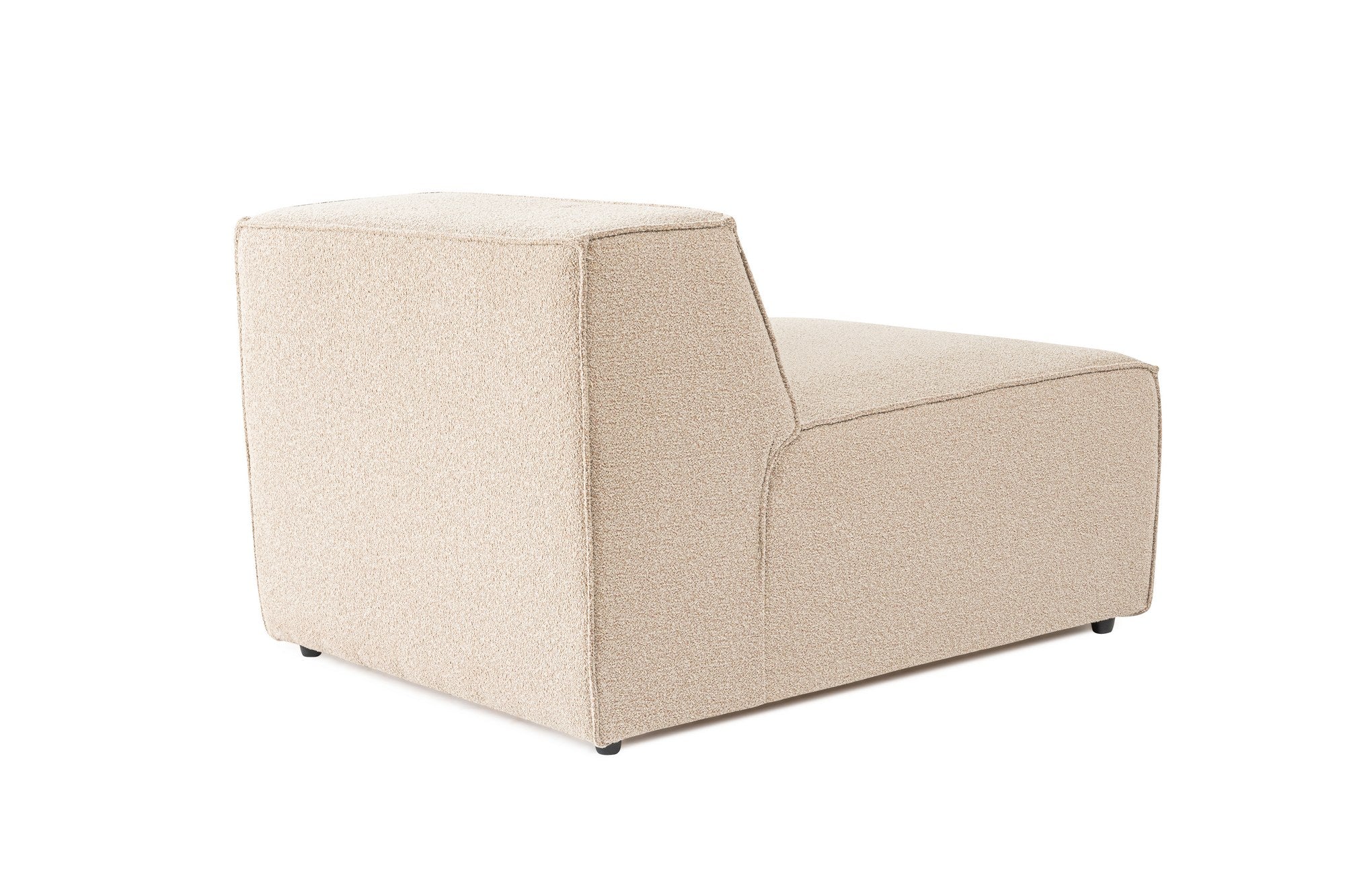 Sofá elegante de 1 lugar, cor pêssego, 83 x 108 x 65 cm | Estrutura 100% madeira de carpa, tecido 100% linho, espuma 32 DNS | Elegante e confortável para espaços de convivência modernos