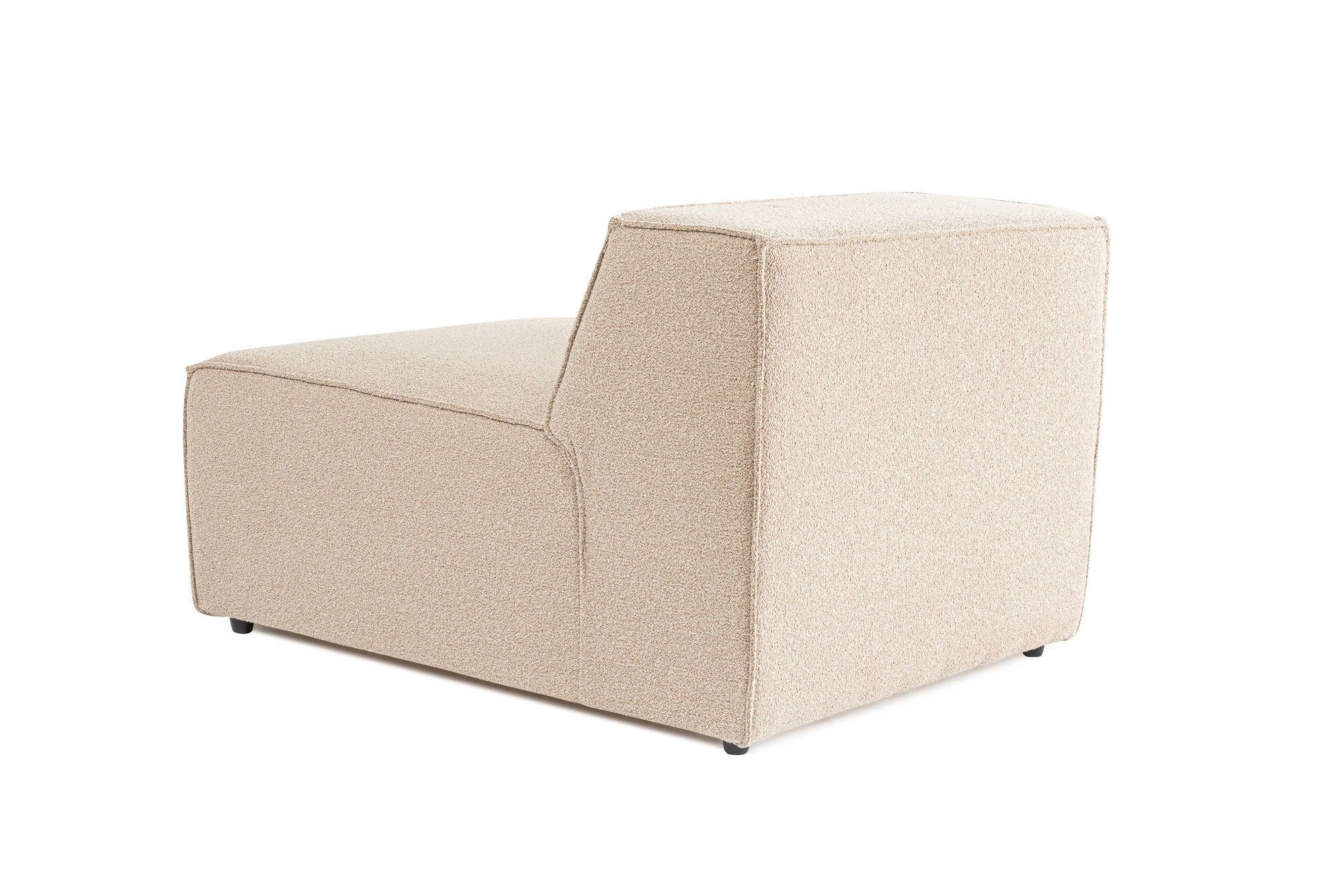 Sofá elegante de 1 lugar, cor pêssego, 83 x 108 x 65 cm | Estrutura 100% madeira de carpa, tecido 100% linho, espuma 32 DNS | Elegante e confortável para espaços de convivência modernos