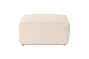 Elegante pufe pêssego com tecido 100% linho, estrutura de madeira de carpa, espuma DNS 32, 85x85x40 cm | Inclui almofada, elegante e confortável para qualquer espaço