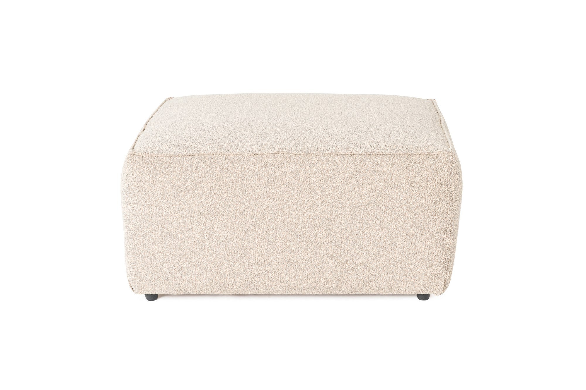 Elegante pufe pêssego com tecido 100% linho, estrutura de madeira de carpa, espuma DNS 32, 85x85x40 cm | Inclui almofada, elegante e confortável para qualquer espaço