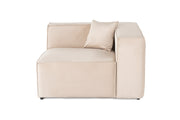 Sofá elegante de 1 lugar, linho creme, 110 x 108 x 65 cm | Estrutura 100% madeira de carpa, espuma DNS 32, pernas de plástico | Inclui almofada, perfeito para espaços aconchegantes