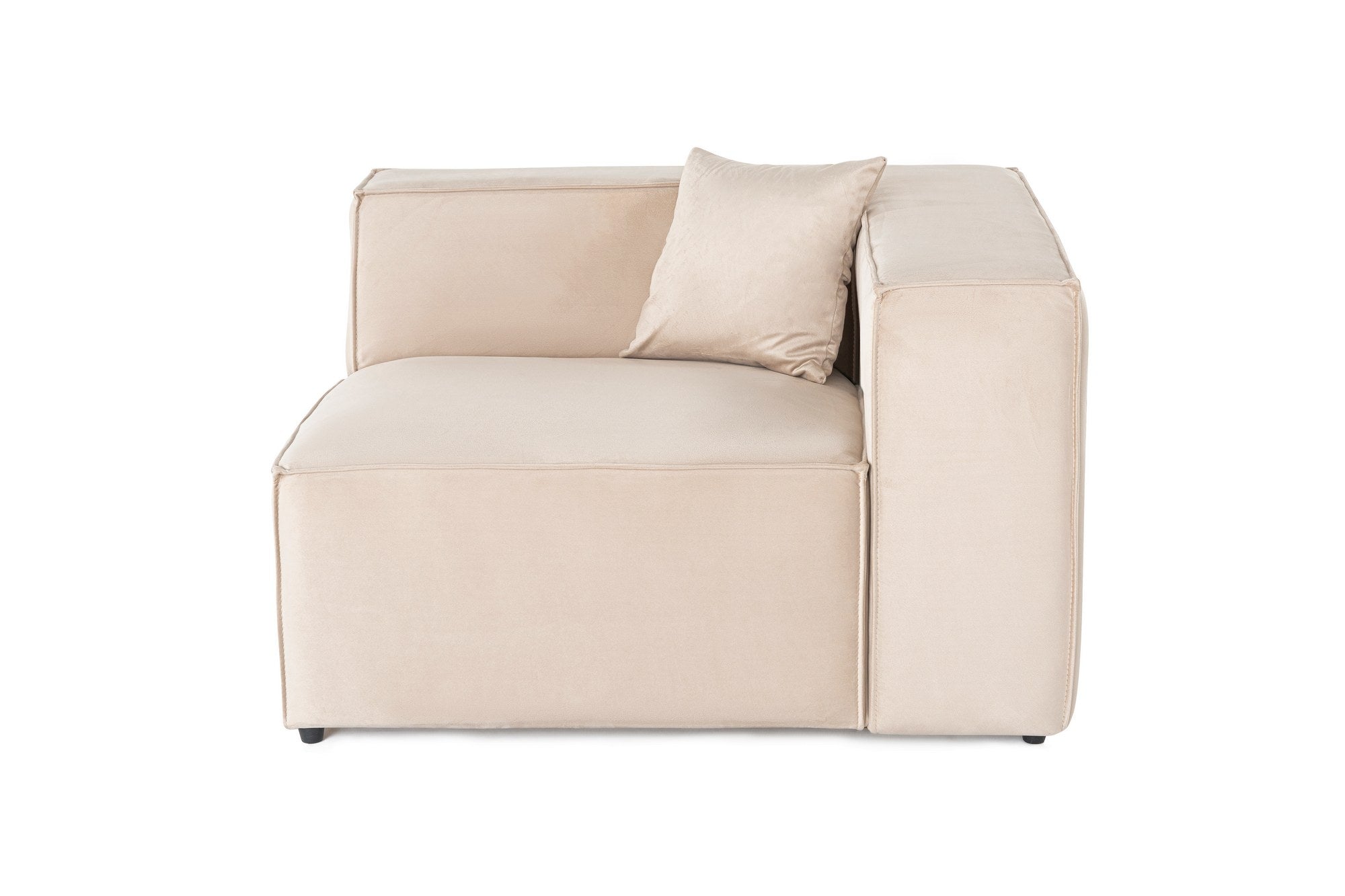 Sofá elegante de 1 lugar, linho creme, 110 x 108 x 65 cm | Estrutura 100% madeira de carpa, espuma DNS 32, pernas de plástico | Inclui almofada, perfeito para espaços aconchegantes