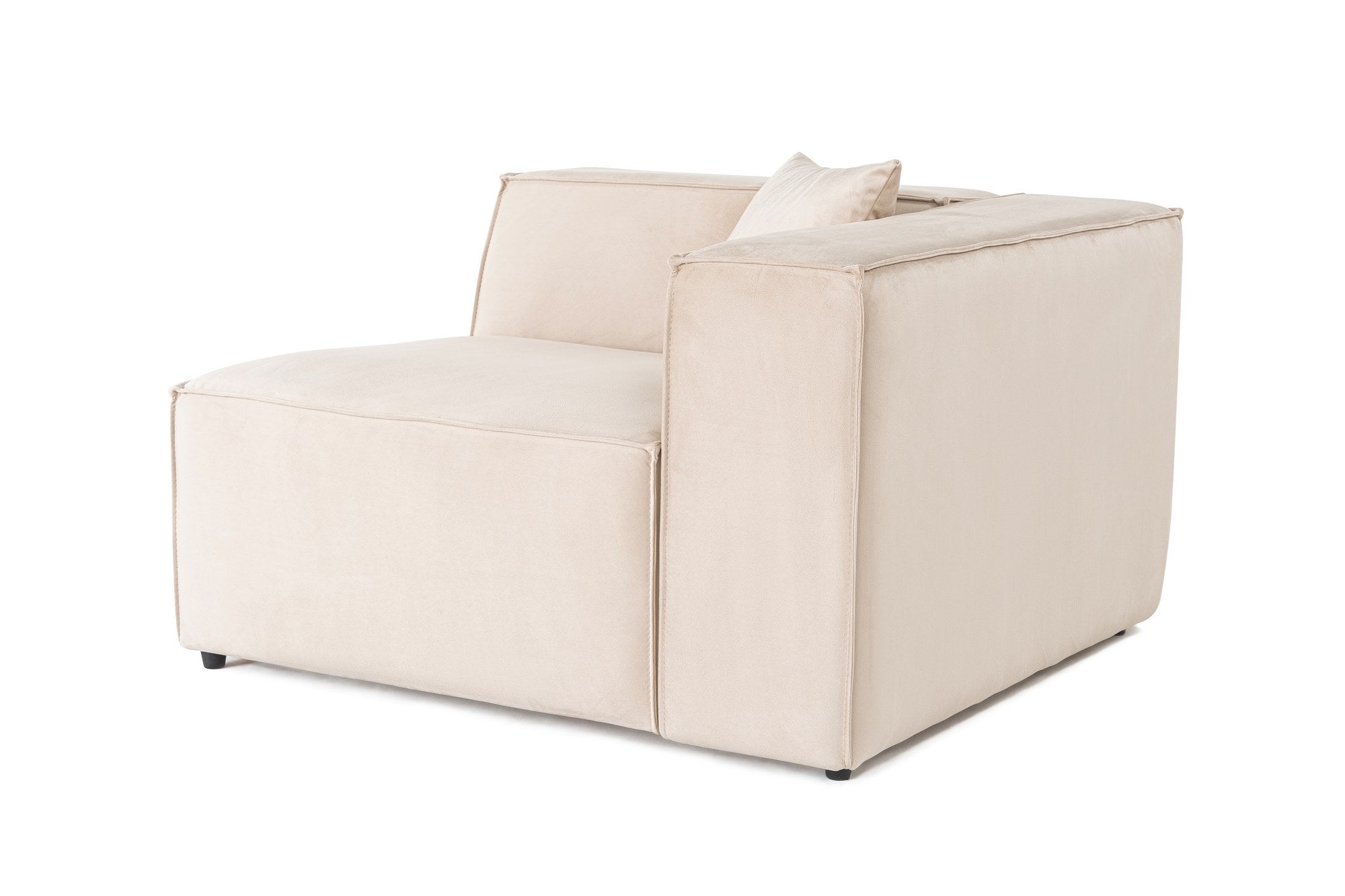 Sofá elegante de 1 lugar, linho creme, 110 x 108 x 65 cm | Estrutura 100% madeira de carpa, espuma DNS 32, pernas de plástico | Inclui almofada, perfeito para espaços aconchegantes