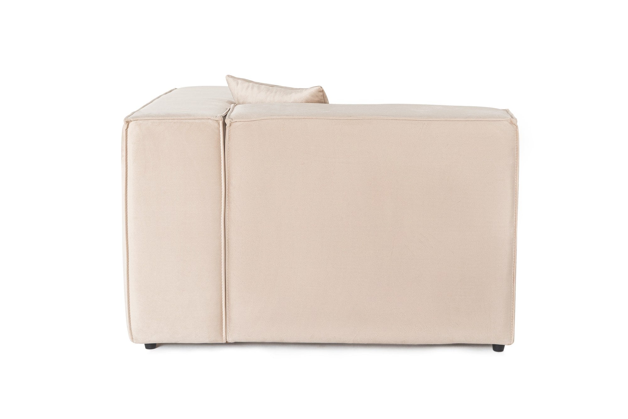 Sofá elegante de 1 lugar, linho creme, 110 x 108 x 65 cm | Estrutura 100% madeira de carpa, espuma DNS 32, pernas de plástico | Inclui almofada, perfeito para espaços aconchegantes