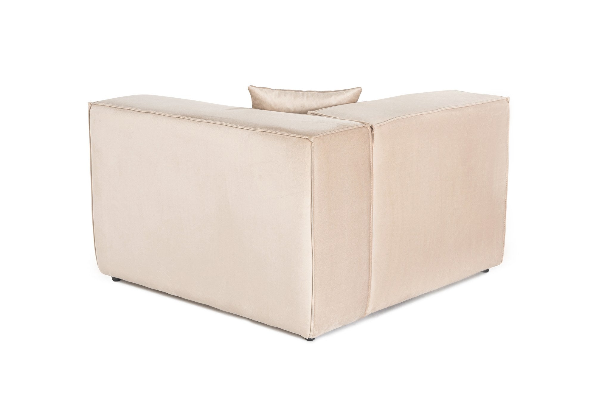 Sofá elegante de 1 lugar, linho creme, 110 x 108 x 65 cm | Estrutura 100% madeira de carpa, espuma DNS 32, pernas de plástico | Inclui almofada, perfeito para espaços aconchegantes