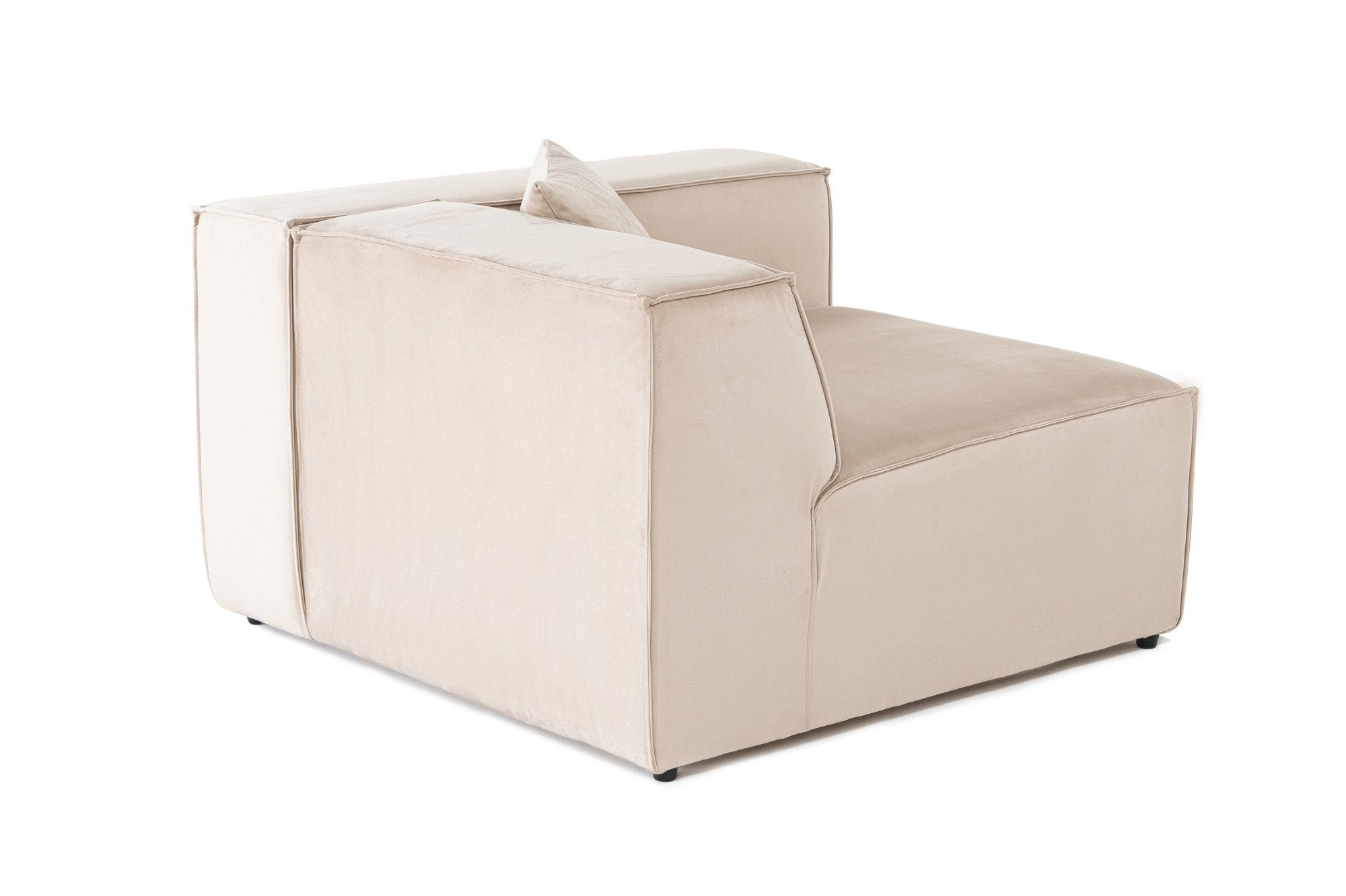 Sofá elegante de 1 lugar, linho creme, 110 x 108 x 65 cm | Estrutura 100% madeira de carpa, espuma DNS 32, pernas de plástico | Inclui almofada, perfeito para espaços aconchegantes