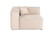 Sofá elegante de 1 lugar, linho creme, 110 x 108 x 65 cm | Estrutura 100% madeira de carpa, espuma DNS 32, pernas de plástico | Inclui almofada, perfeito para espaços aconchegantes