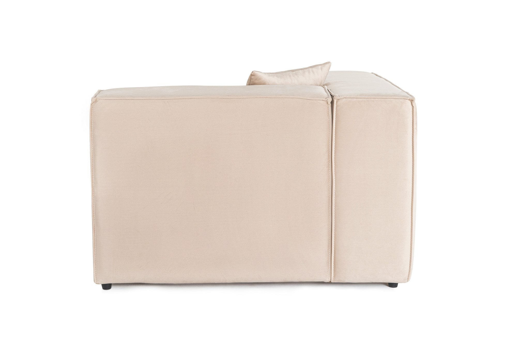 Sofá elegante de 1 lugar, linho creme, 110 x 108 x 65 cm | Estrutura 100% madeira de carpa, espuma DNS 32, pernas de plástico | Inclui almofada, perfeito para espaços aconchegantes