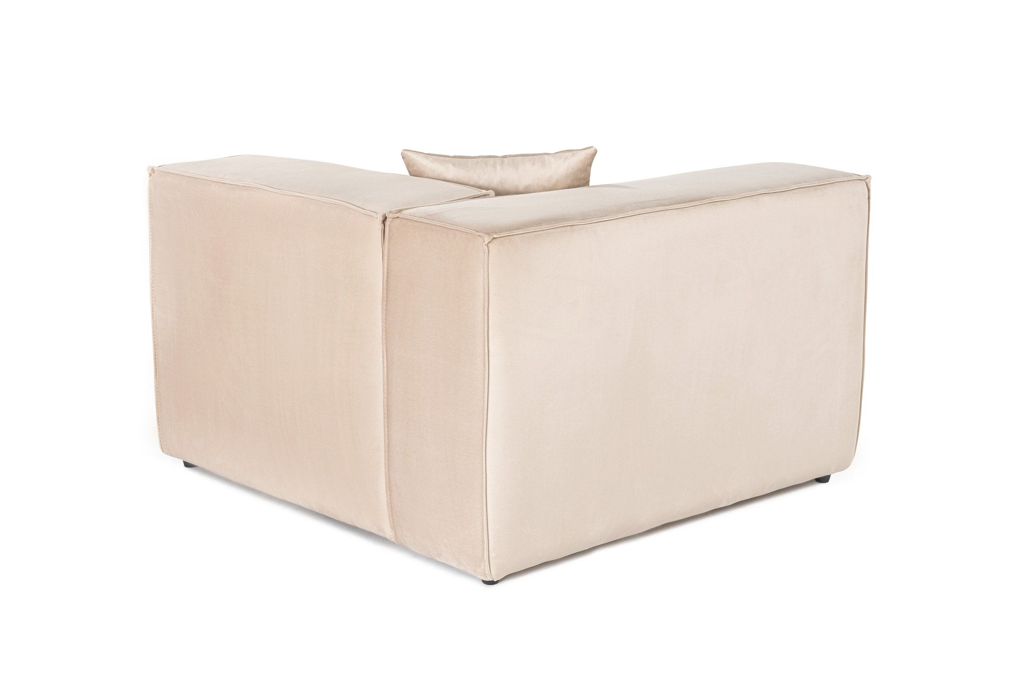 Sofá elegante de 1 lugar, linho creme, 110 x 108 x 65 cm | Estrutura 100% madeira de carpa, espuma DNS 32, pernas de plástico | Inclui almofada, perfeito para espaços aconchegantes