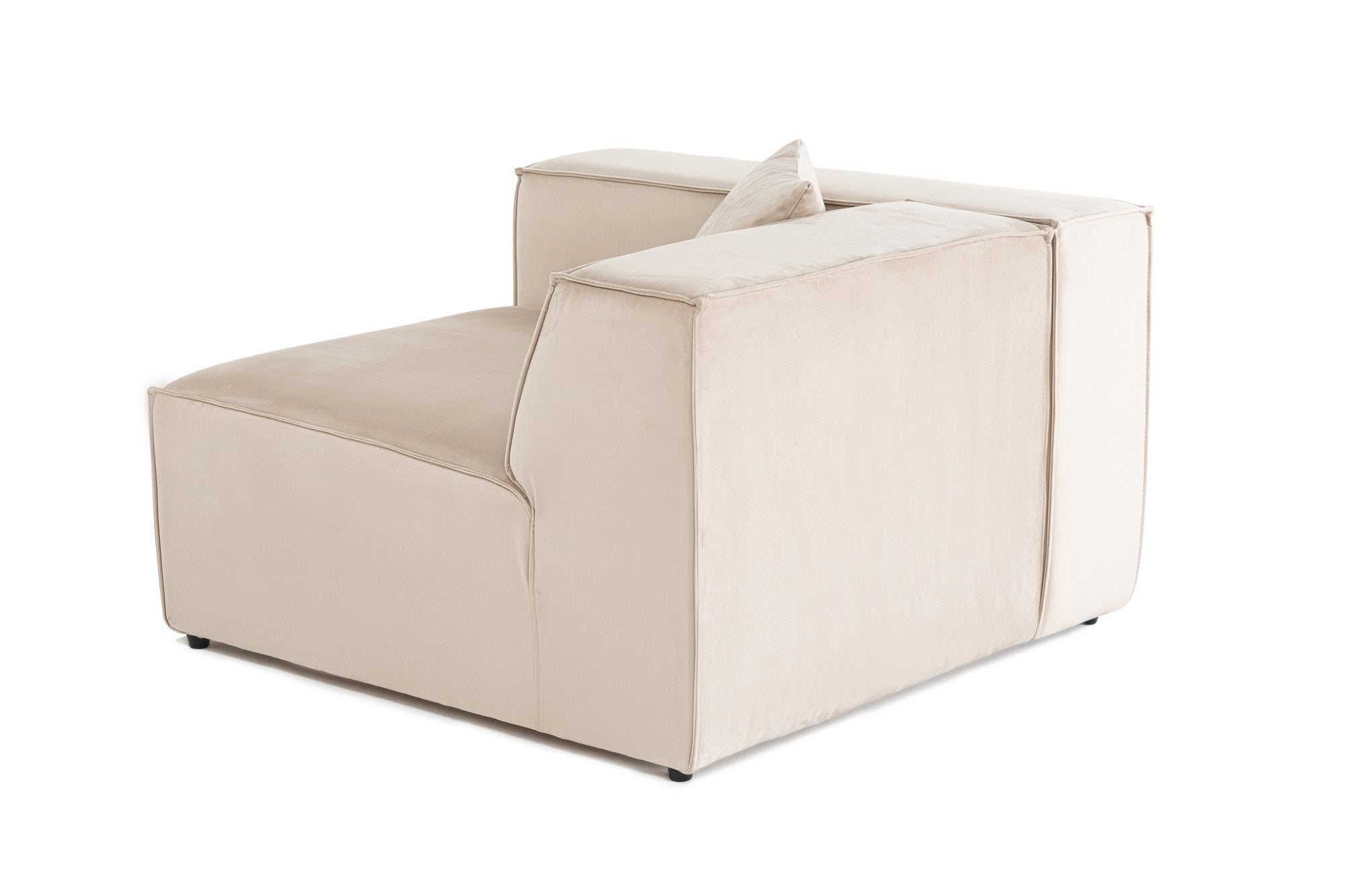 Sofá elegante de 1 lugar, linho creme, 110 x 108 x 65 cm | Estrutura 100% madeira de carpa, espuma DNS 32, pernas de plástico | Inclui almofada, perfeito para espaços aconchegantes