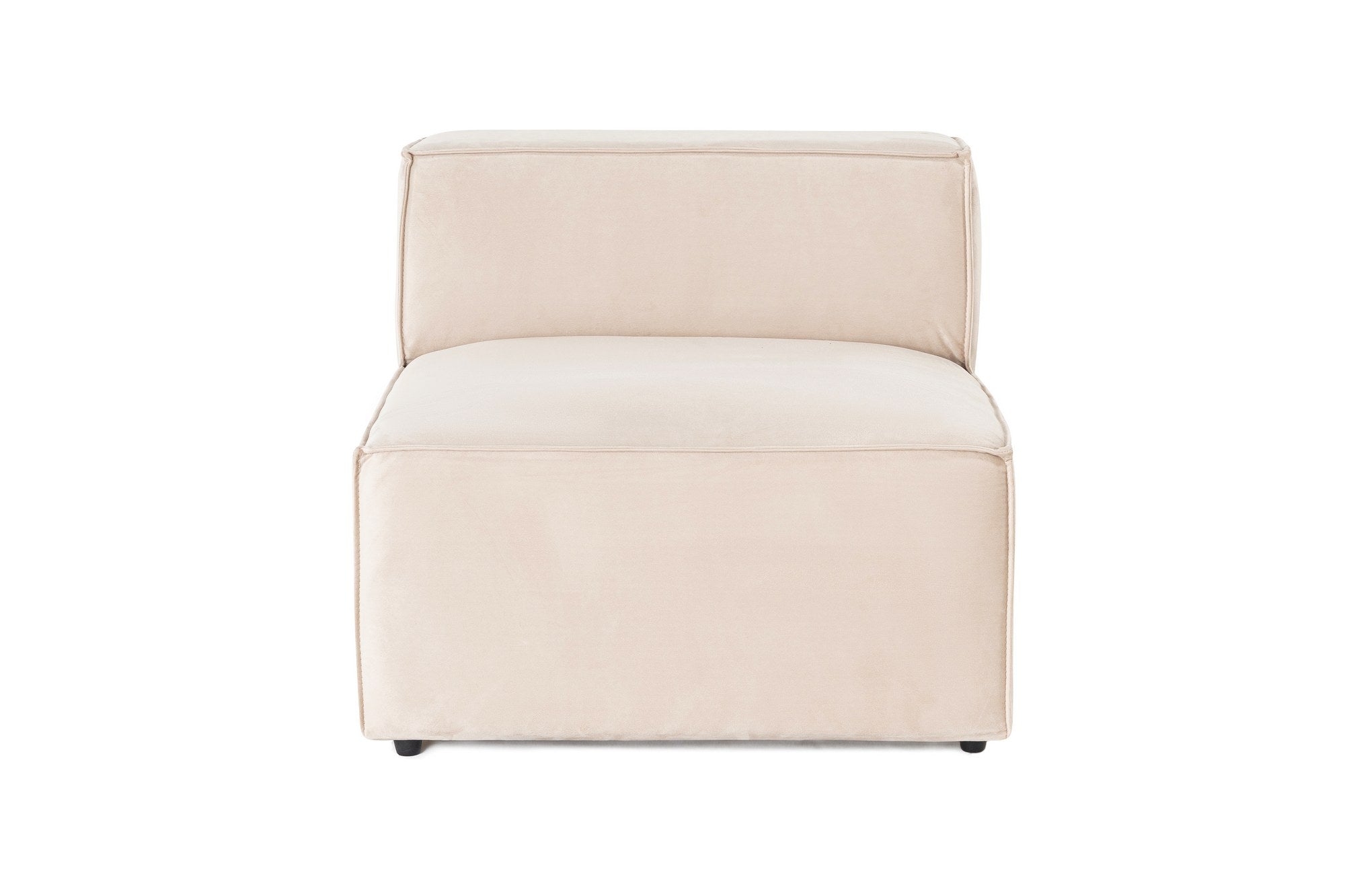 Sofá elegante de 1 lugar, linho creme, 83 x 108 x 65 cm | Estrutura 100% madeira de carpa, espuma DNS 32, pernas de plástico | Perfeito para salas de estar modernas e espaços aconchegantes