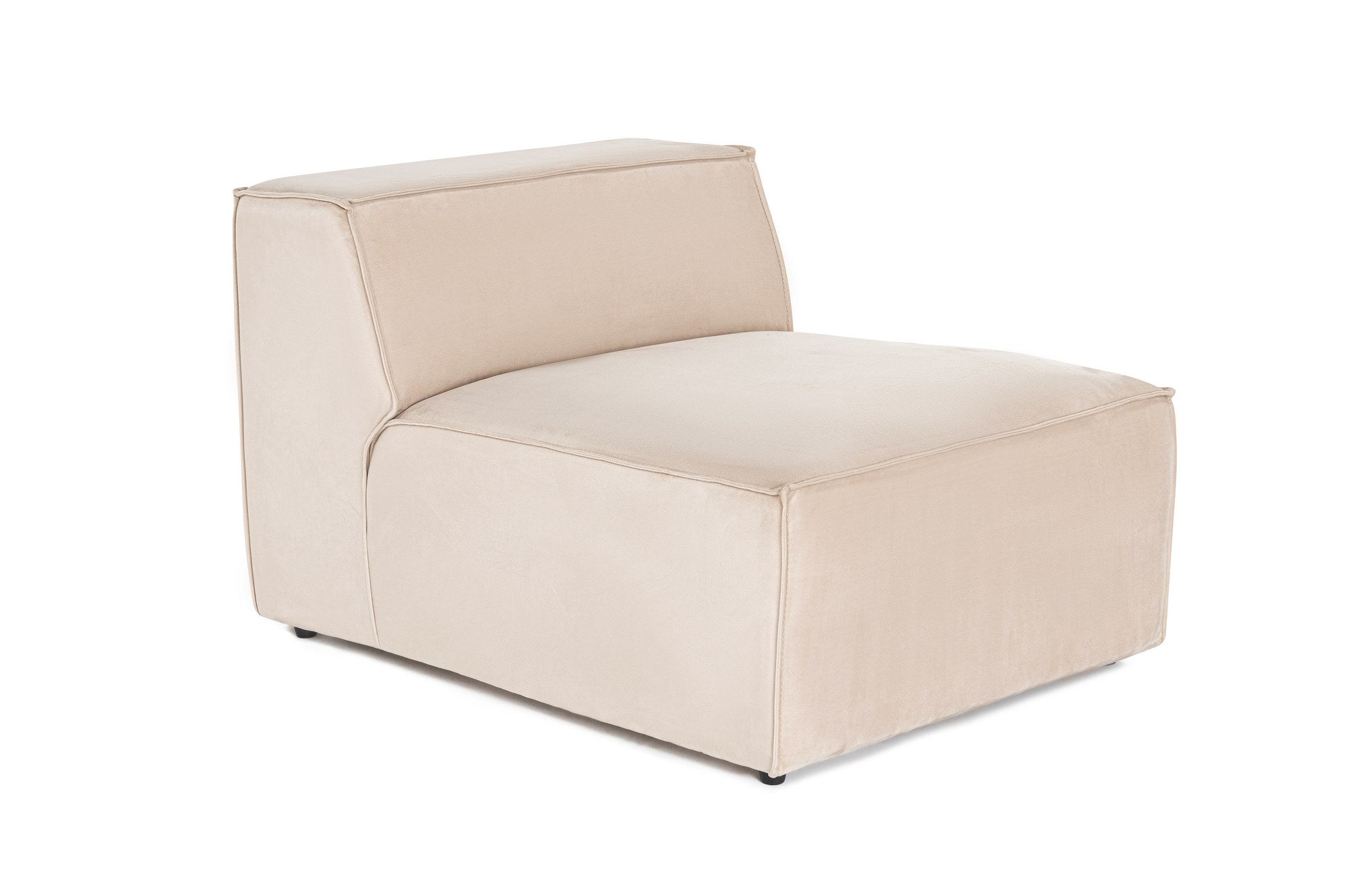 Sofá elegante de 1 lugar, linho creme, 83 x 108 x 65 cm | Estrutura 100% madeira de carpa, espuma DNS 32, pernas de plástico | Perfeito para salas de estar modernas e espaços aconchegantes
