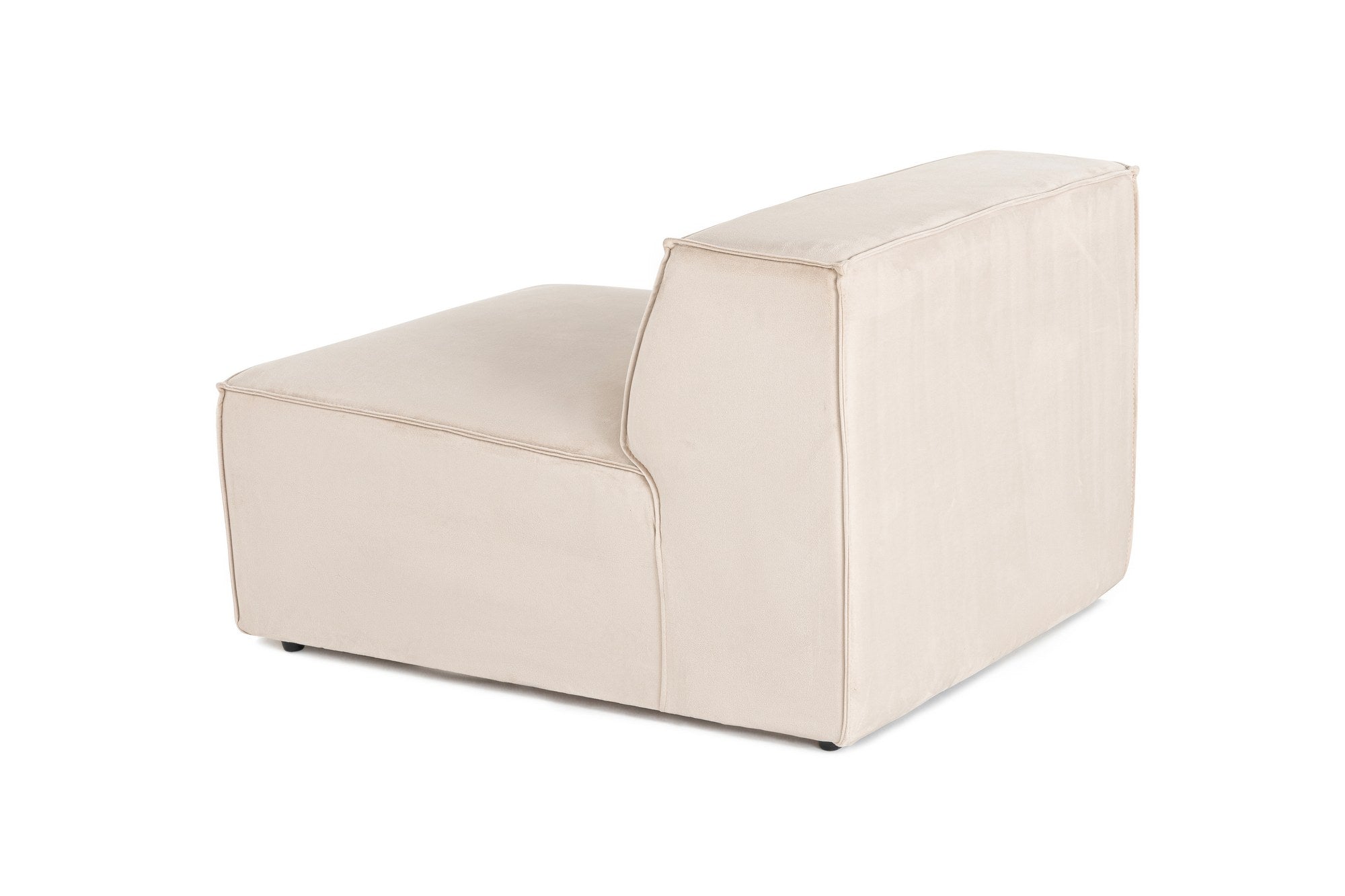Sofá elegante de 1 lugar, linho creme, 83 x 108 x 65 cm | Estrutura 100% madeira de carpa, espuma DNS 32, pernas de plástico | Perfeito para salas de estar modernas e espaços aconchegantes