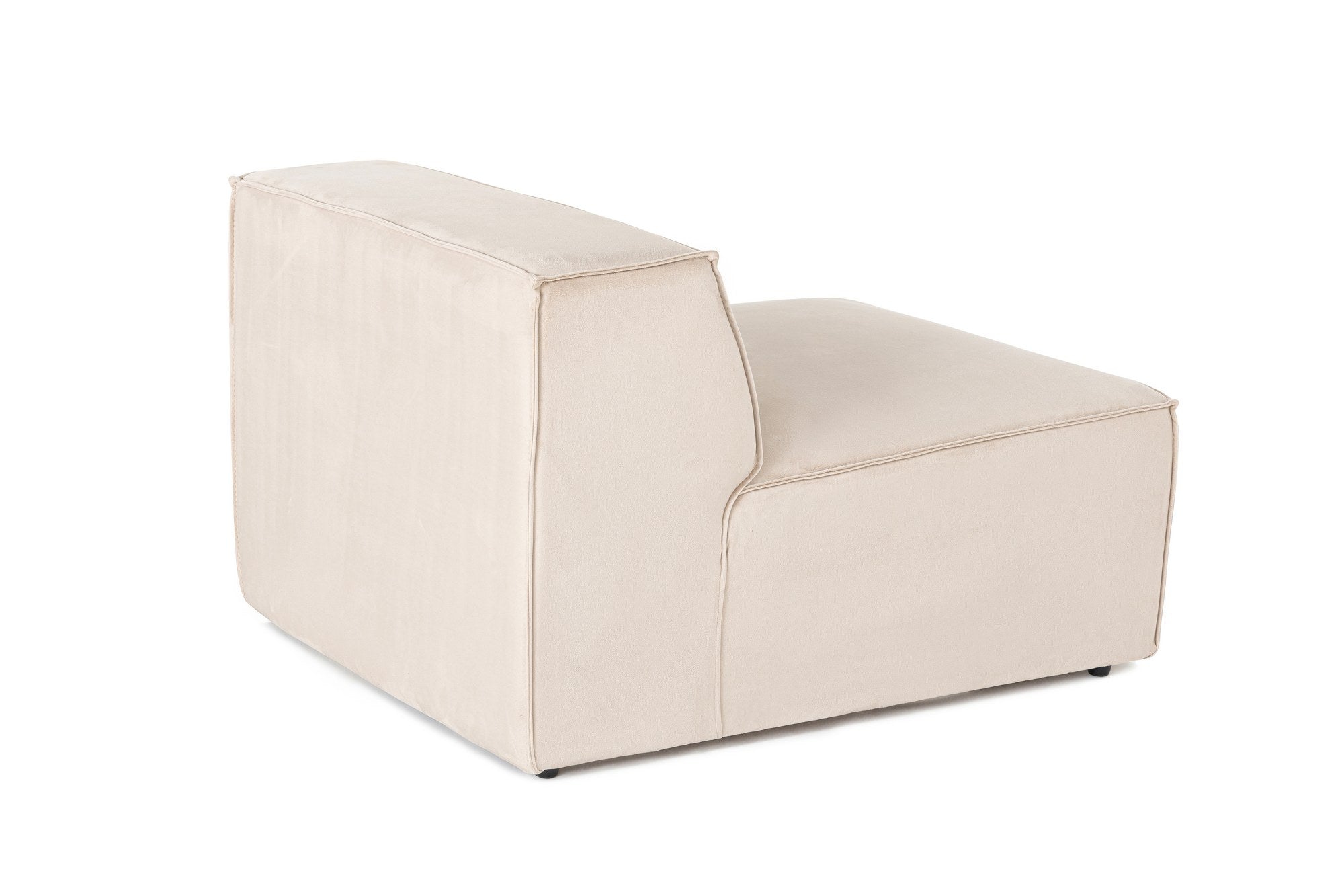Sofá elegante de 1 lugar, linho creme, 83 x 108 x 65 cm | Estrutura 100% madeira de carpa, espuma DNS 32, pernas de plástico | Perfeito para salas de estar modernas e espaços aconchegantes