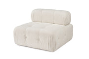 Sofá elegante de 1 lugar, cor creme, 100 cm x 100 cm x 80 cm | Estrutura em madeira de faia e aglomerado, 100% poliéster, espuma 28 DNS | Design moderno com mecanismo de mudança