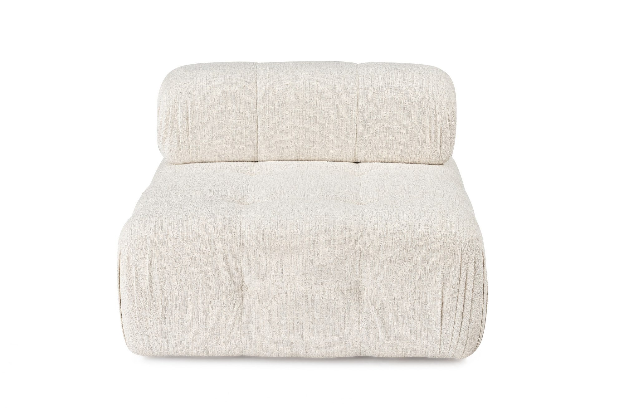Sofá elegante de 1 lugar, cor creme, 100 cm x 100 cm x 80 cm | Estrutura em madeira de faia e aglomerado, 100% poliéster, espuma 28 DNS | Design moderno com mecanismo de mudança