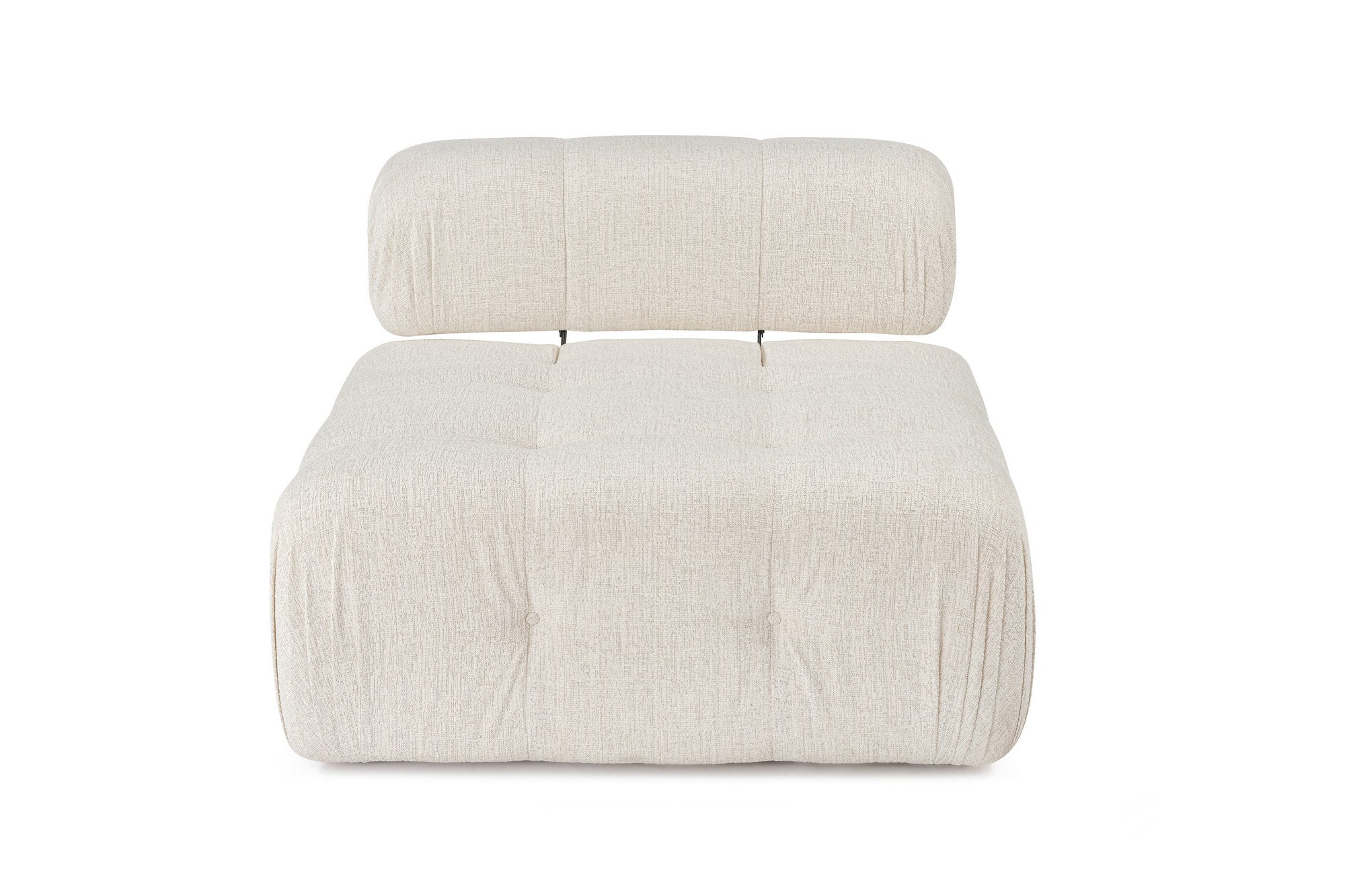 Sofá elegante de 1 lugar, cor creme, 100 cm x 100 cm x 80 cm | Estrutura em madeira de faia e aglomerado, 100% poliéster, espuma 28 DNS | Design moderno com mecanismo de mudança