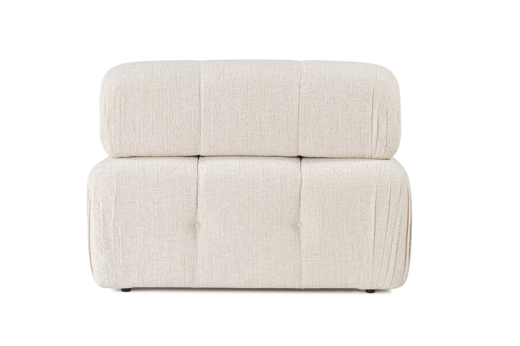 Sofá elegante de 1 lugar, cor creme, 100 cm x 100 cm x 80 cm | Estrutura em madeira de faia e aglomerado, 100% poliéster, espuma 28 DNS | Design moderno com mecanismo de mudança