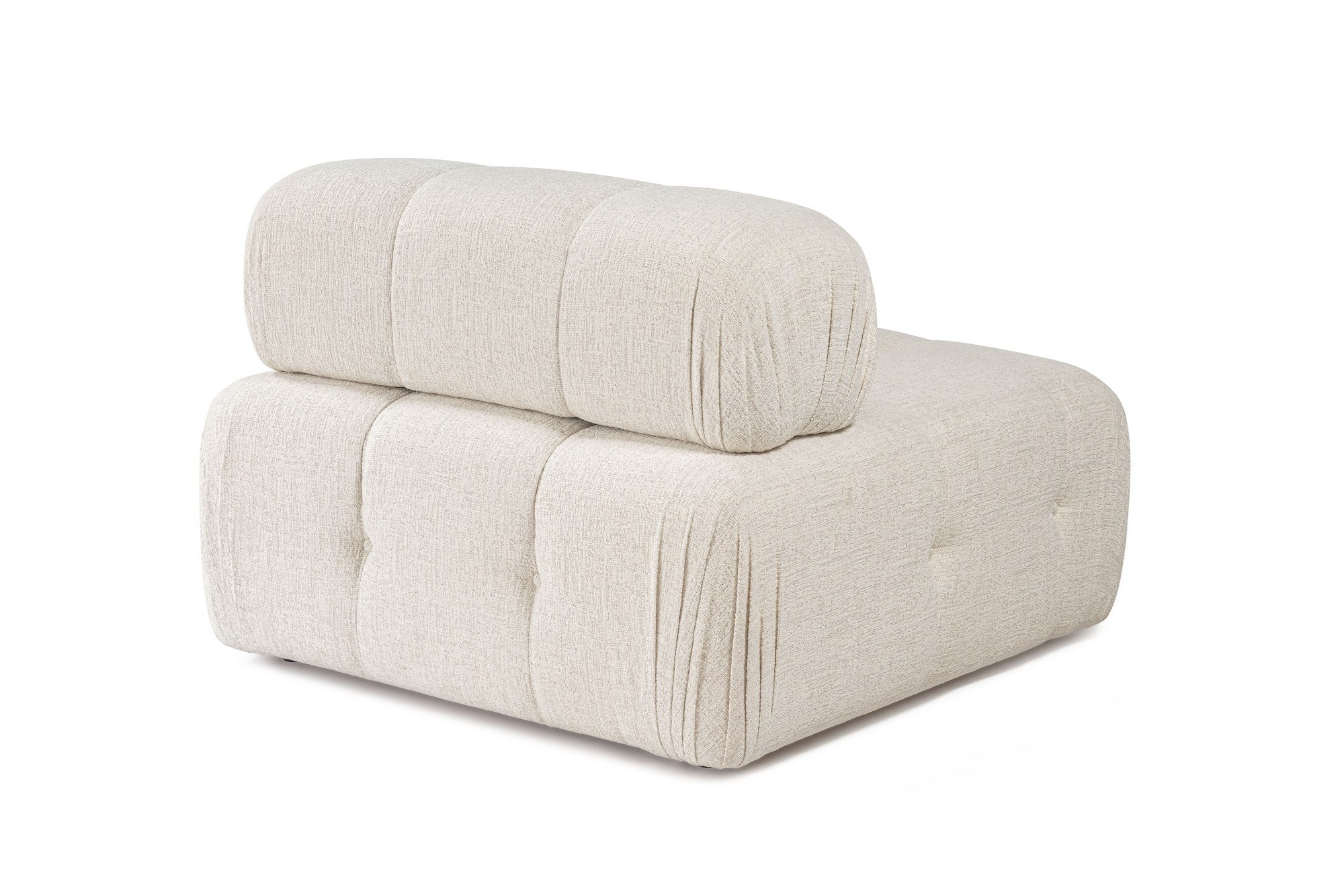 Sofá elegante de 1 lugar, cor creme, 100 cm x 100 cm x 80 cm | Estrutura em madeira de faia e aglomerado, 100% poliéster, espuma 28 DNS | Design moderno com mecanismo de mudança