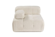 Sofá elegante de 1 lugar, cor creme, 100 cm x 100 cm x 80 cm | Estrutura em madeira de faia e aglomerado, 100% poliéster, espuma 28 DNS | Design moderno com mecanismo de mudança