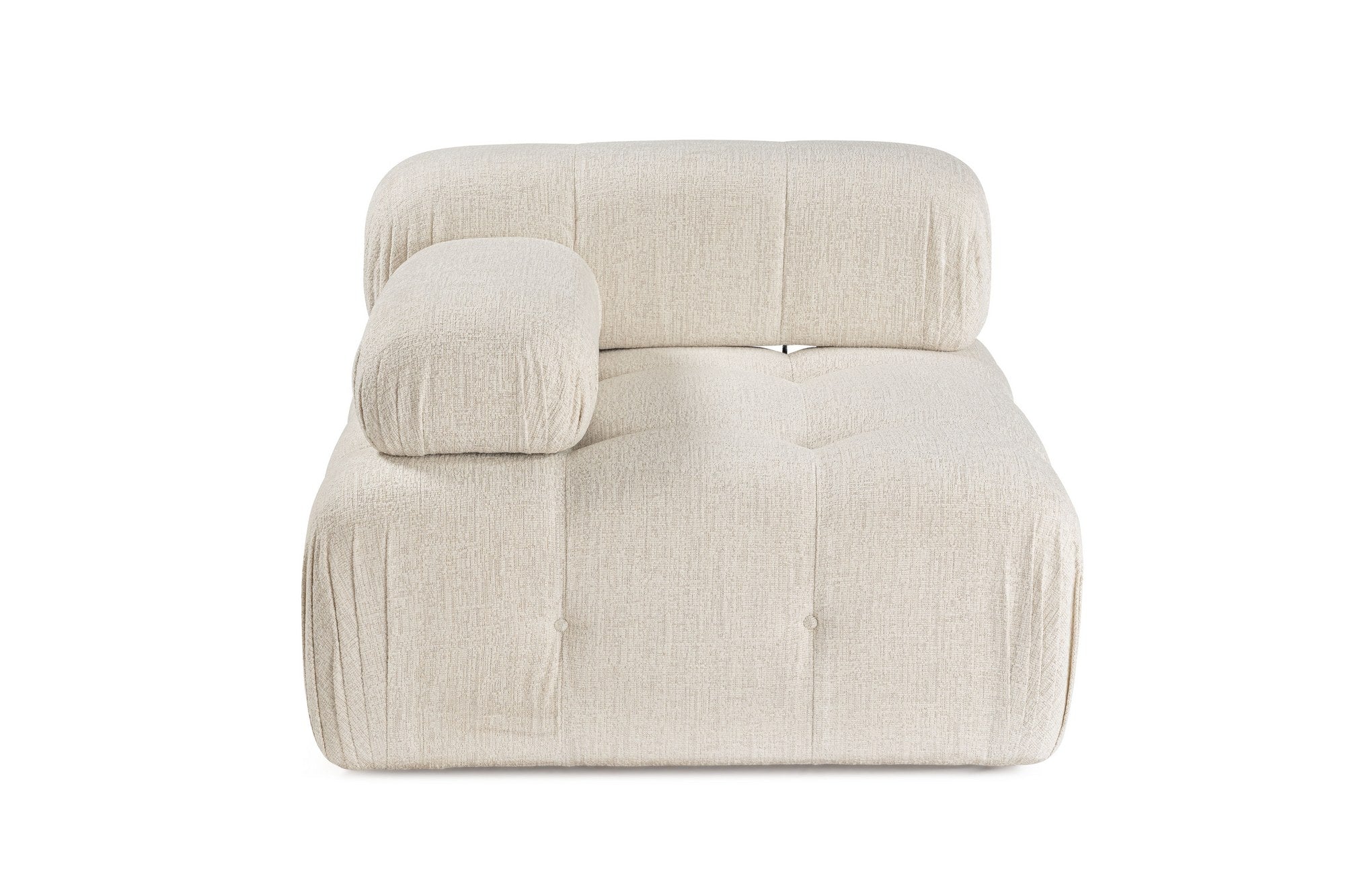 Sofá elegante de 1 lugar, cor creme, 100 cm x 100 cm x 80 cm | Estrutura em madeira de faia e aglomerado, 100% poliéster, espuma 28 DNS | Design moderno com mecanismo de mudança
