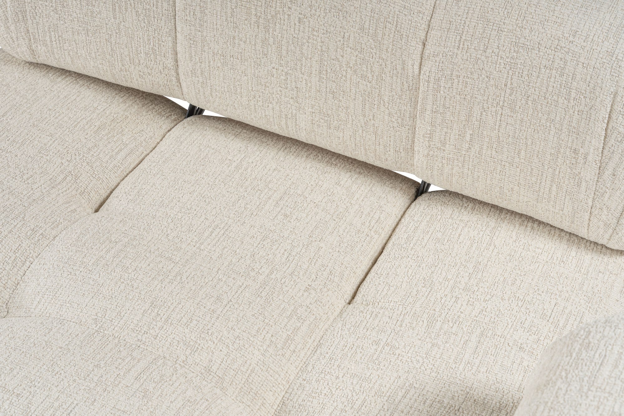 Sofá elegante de 1 lugar, cor creme, 100 cm x 100 cm x 80 cm | Estrutura em madeira de faia e aglomerado, 100% poliéster, espuma 28 DNS | Design moderno com mecanismo de mudança