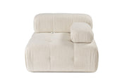 Sofá elegante de 1 lugar, cor creme, 100 cm x 100 cm x 80 cm | Estrutura em madeira de faia e aglomerado, 100% poliéster, espuma 28 DNS | Design moderno com mecanismo de mudança